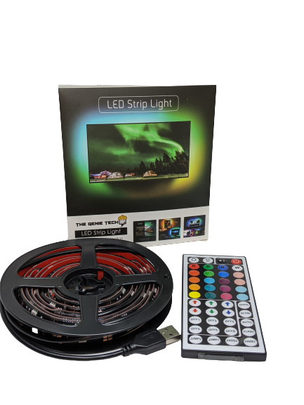 RGB LED Light for TV Backlight, showcasing vibrant colors and USB powered design, ideal for enhancing TV viewing experience.