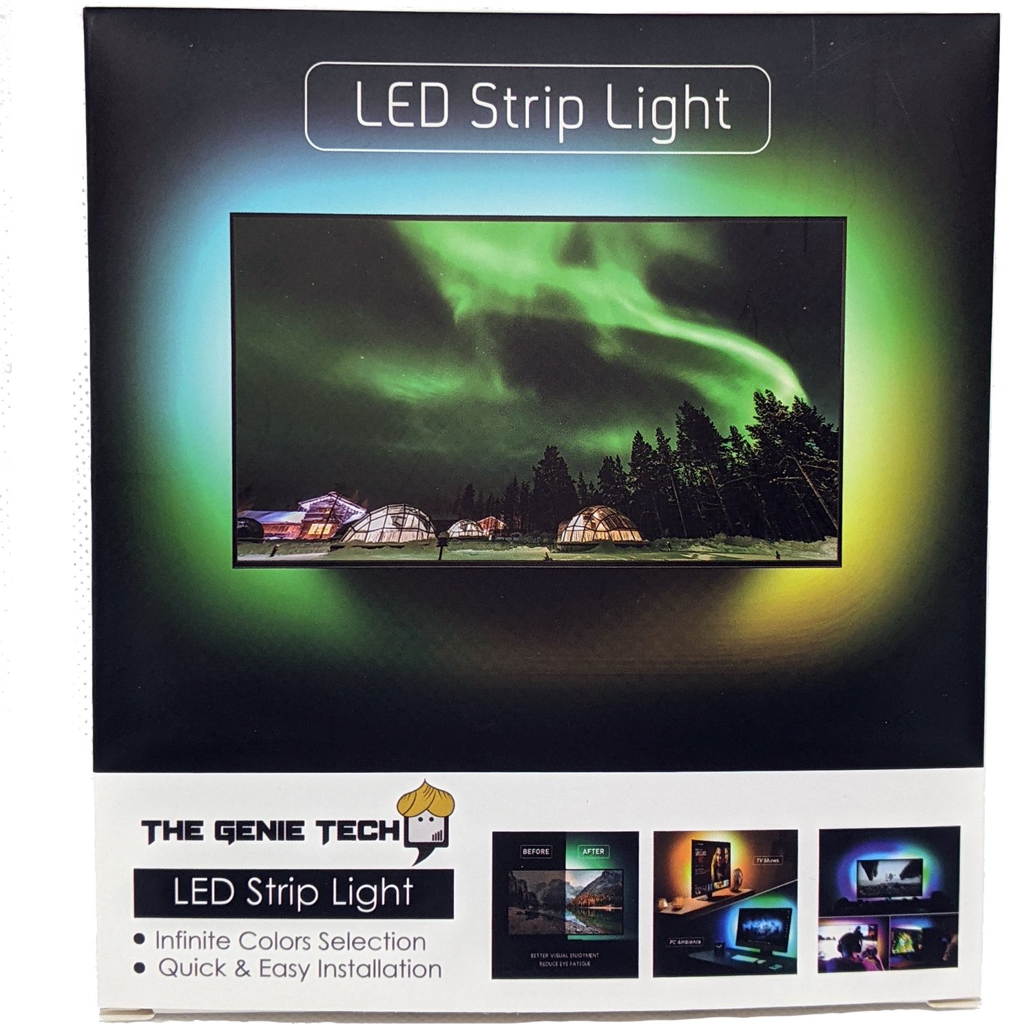 RGB LED Light for TV Backlight, showcasing vibrant colors and USB powered design, ideal for enhancing TV viewing experience.