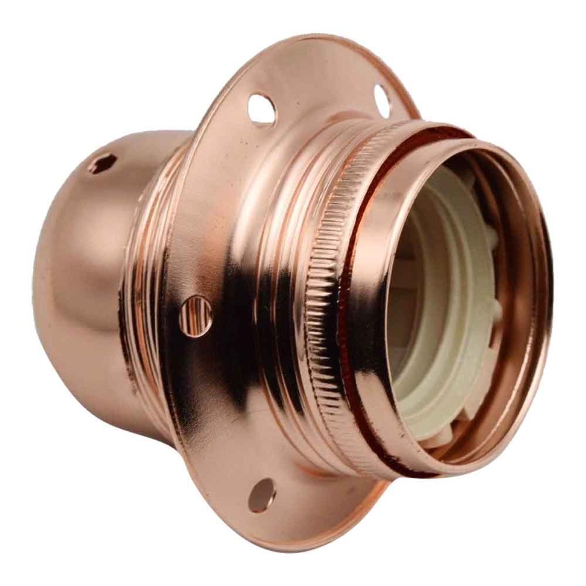 Rose Gold Ceiling Lamp Holder designed for E27 energy-saving bulbs, featuring a self-locking mechanism and high-temperature resistance.