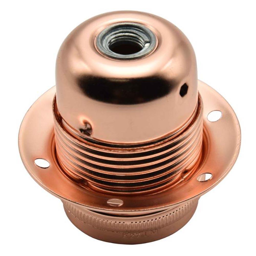 Rose Gold Ceiling Lamp Holder designed for E27 energy-saving bulbs, featuring a self-locking mechanism and high-temperature resistance.