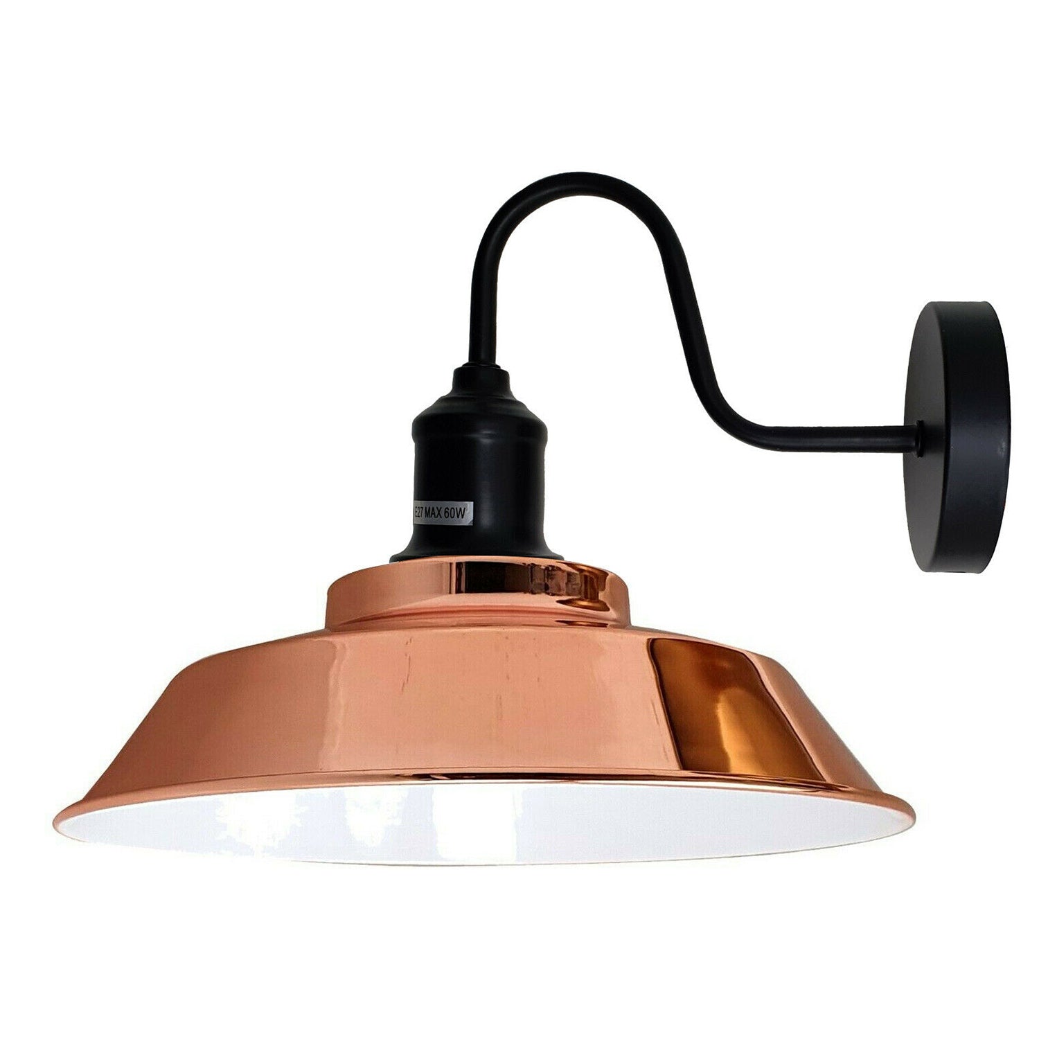 Rose Gold Retro Vintage Wall Light Sconce with swan neck arm, showcasing elegant design and practical features.