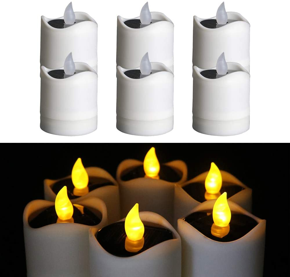 Battery-operated LED tealight candles.