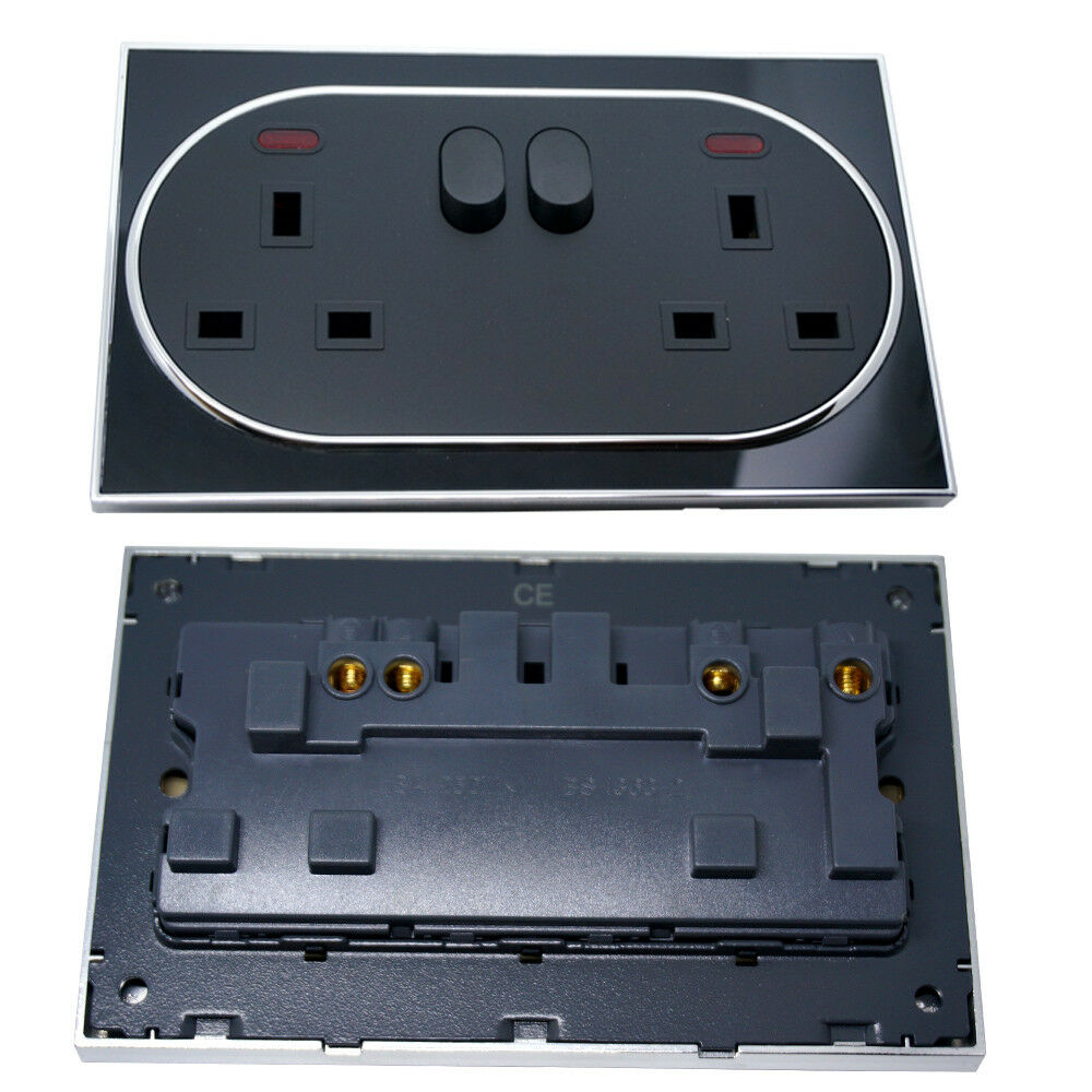 Switch Sockets Screwless Face Classic UK~2308, a stylish and safe electrical socket with a screwless design, made from fireproof material.