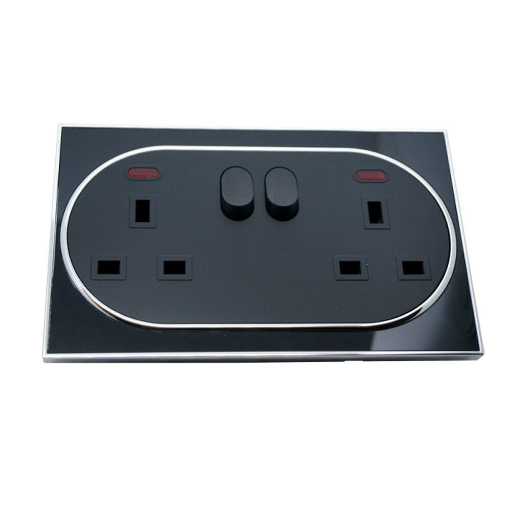 Switch Sockets Screwless Face Classic UK~2308, a stylish and safe electrical socket with a screwless design, made from fireproof material.