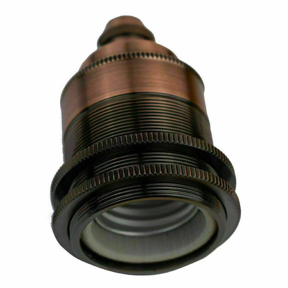 Copper E26 base screw thread bulb socket lamp holder showcasing its elegant design and durable metal construction.