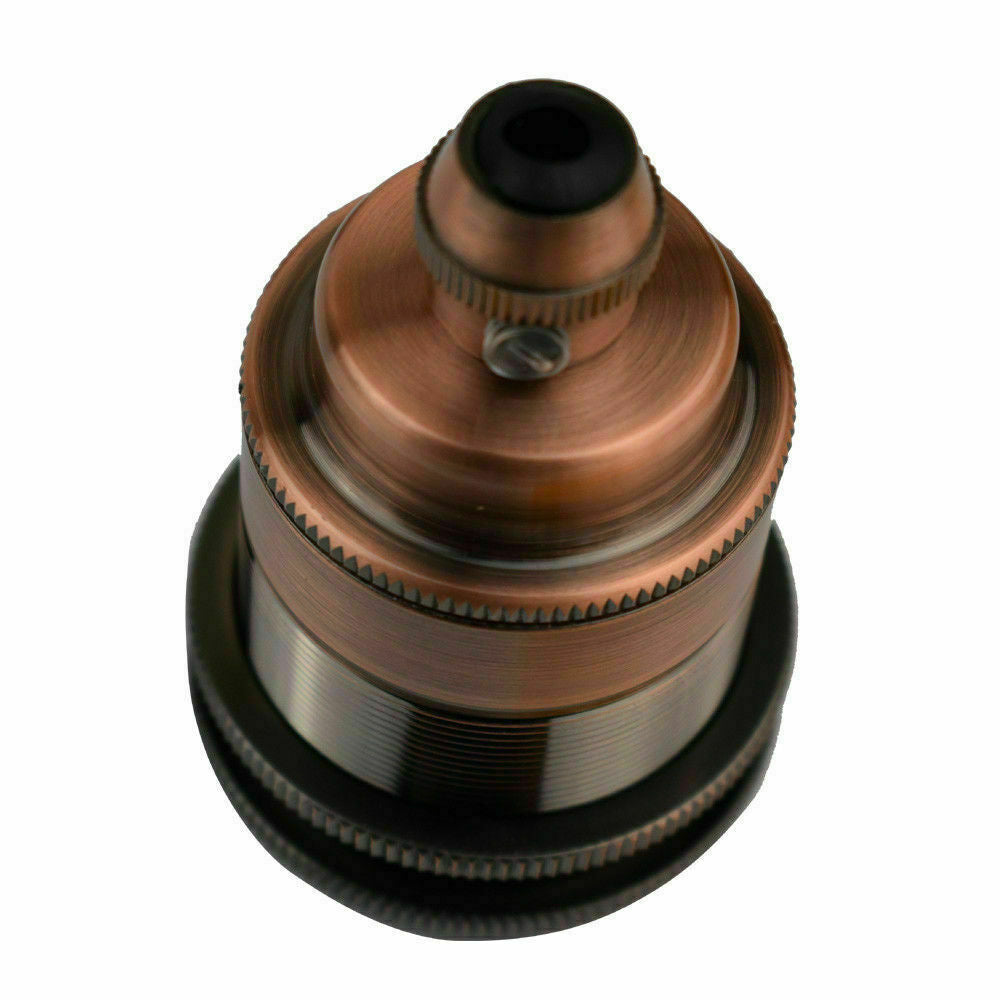 Copper E26 base screw thread bulb socket lamp holder showcasing its elegant design and durable metal construction.