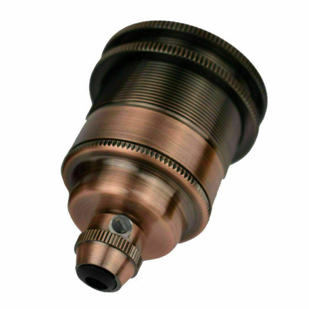 Copper E26 base screw thread bulb socket lamp holder showcasing its elegant design and durable metal construction.