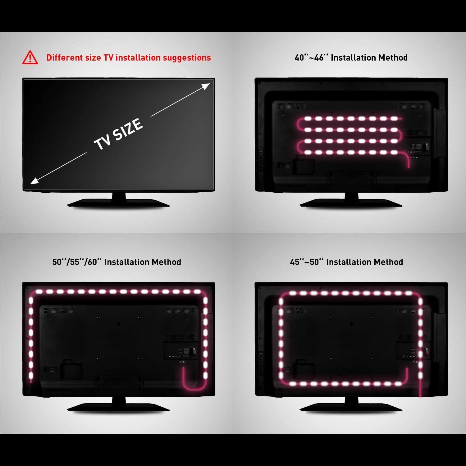 USB Powered LED Light Strip for TV with Bluetooth control, showcasing vibrant colors and easy installation features.