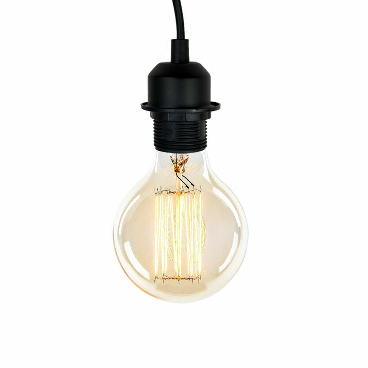 Vintage Hanging Pendant Ceiling Rose Lamp Holder in black, showcasing its elegant design and durable materials.