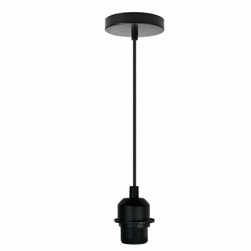 Vintage Hanging Pendant Ceiling Rose Lamp Holder in black, showcasing its elegant design and durable materials.