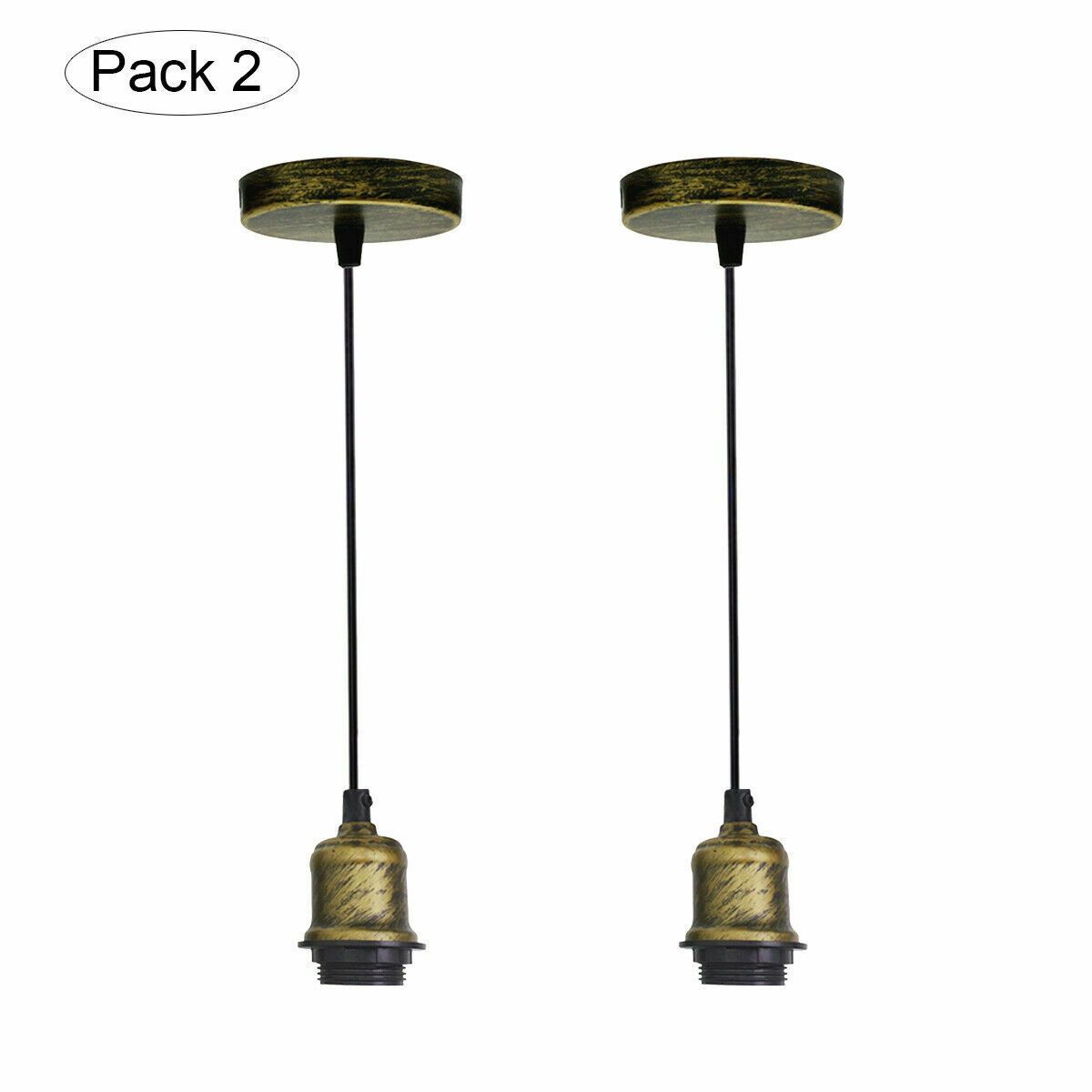 Vintage hanging pendant light with E27 socket lamp holder, featuring a stylish metal shade and a 95cm cable, available in multiple colors.