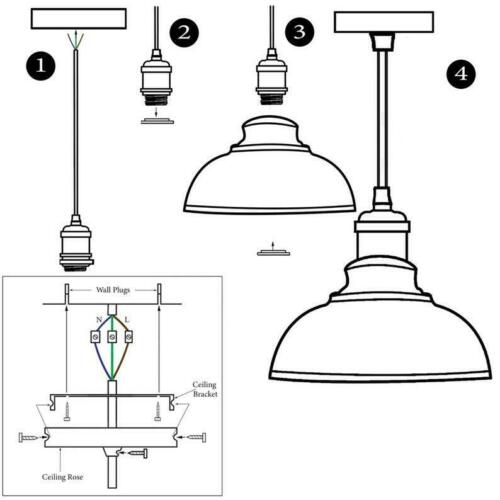 Vintage Industrial Black Metal Curvy Shade Pendant Light with satin nickel finish and E27 holder, ideal for modern interiors.