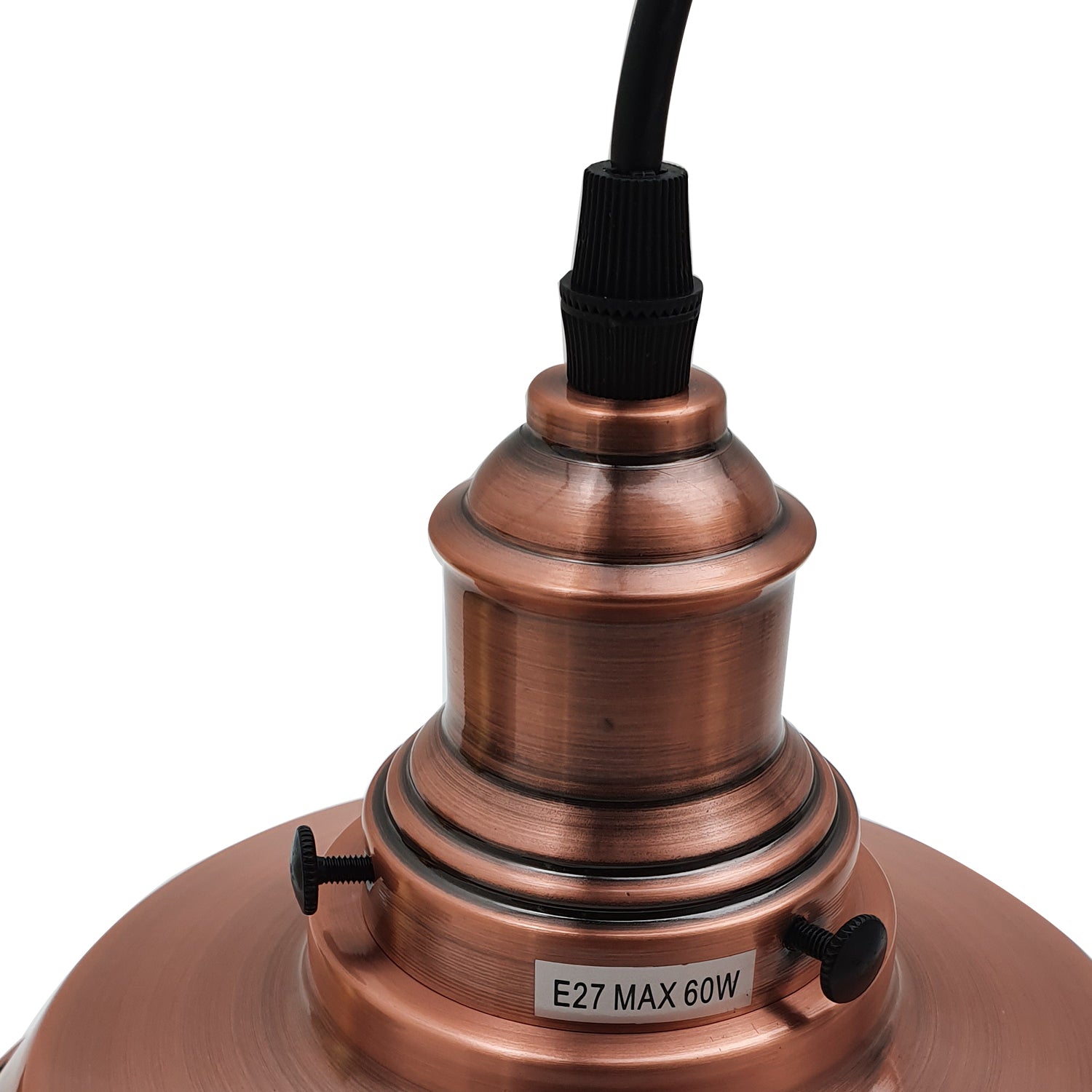 Vintage Industrial Metal Ceiling Pendant Lamp with Copper Shade, showcasing a sleek dome design and brushed nickel finish.