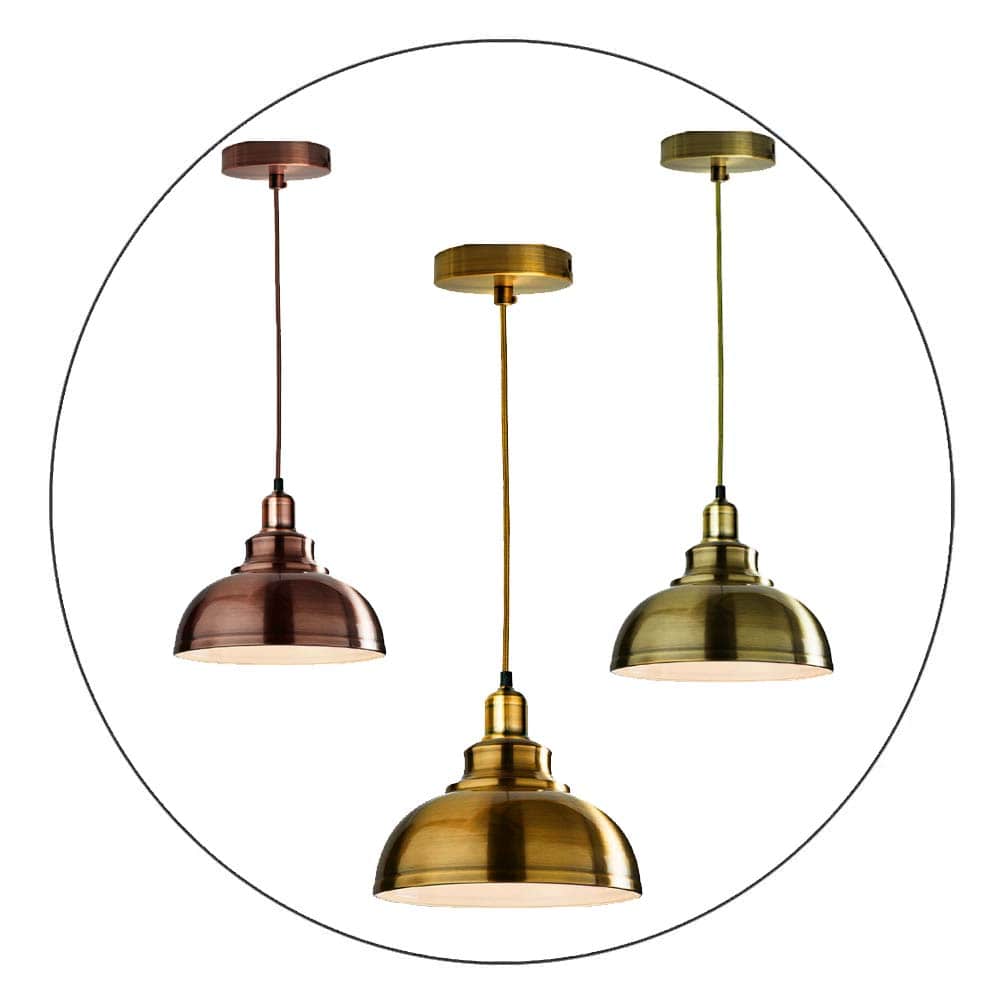 Vintage Industrial Modern Ceiling Pendant Light with green brass and copper finishes, showcasing its stylish design and adjustable features.