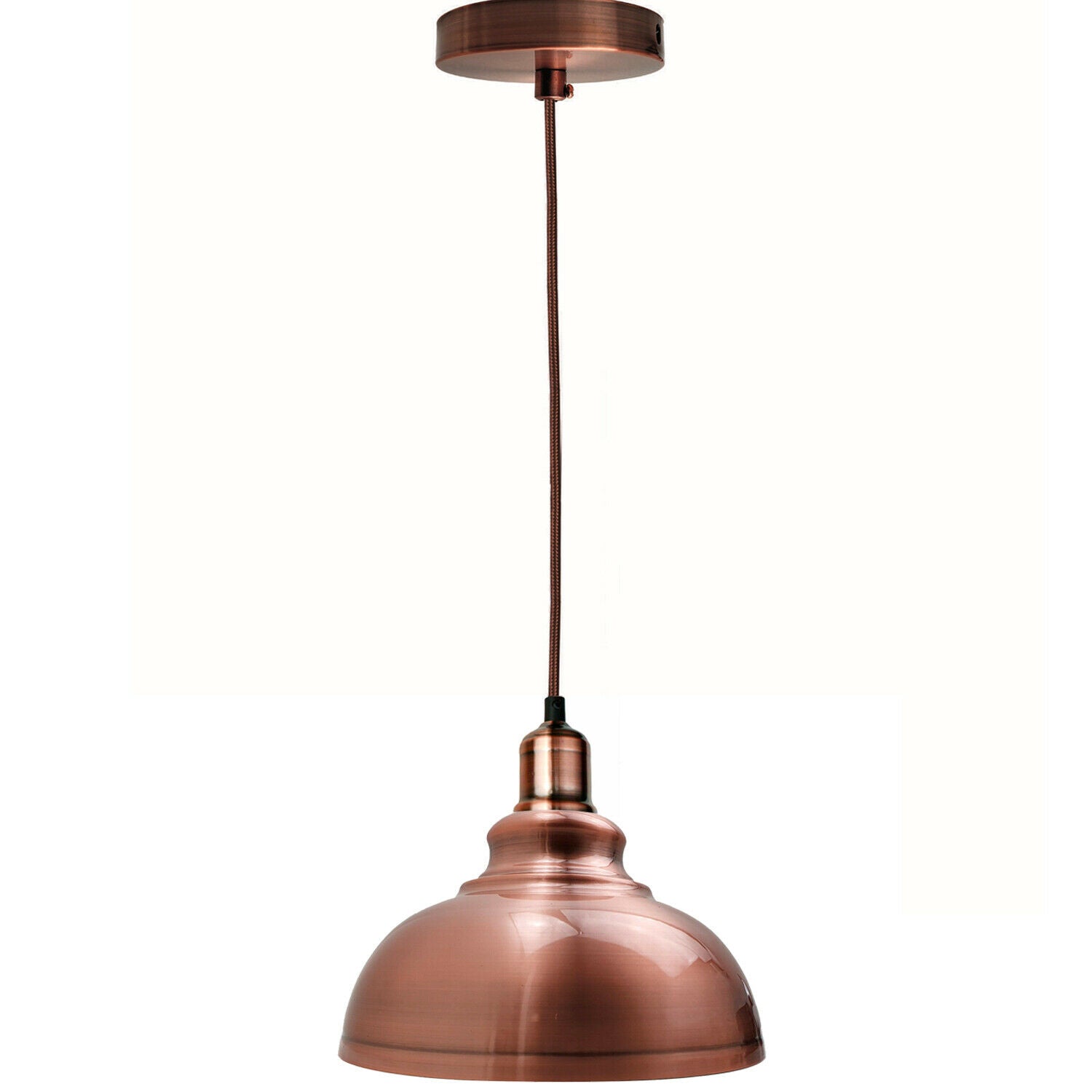 Vintage Industrial Modern Ceiling Pendant Light with green brass and copper finishes, showcasing its stylish design and adjustable features.