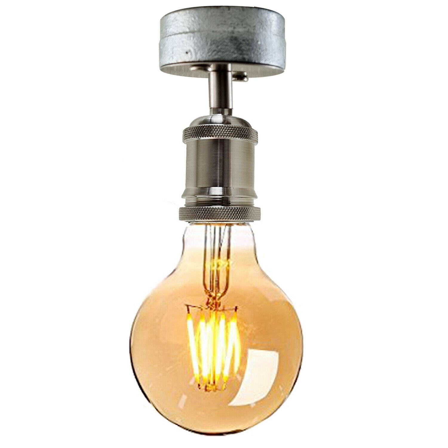 Vintage Industrial Pendant Light made of galvanized iron with a rustic pipe design, perfect for indoor lighting and decoration.