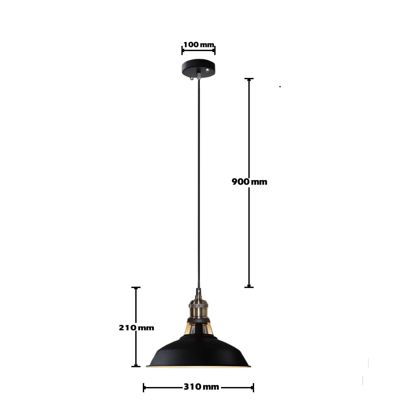 Vintage Industrial Retro Loft Metal Hanging Ceiling Lampshade in black finish, showcasing its stylish design and adjustable fabric wire.