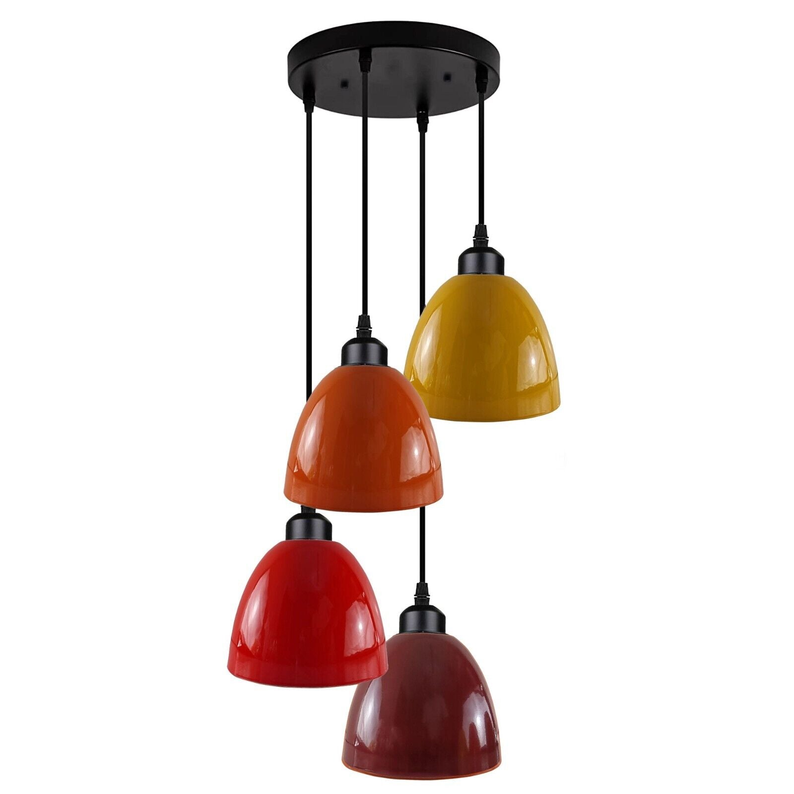 Vintage Industrial Retro Style Metal Lamp Shade Ceiling Hanging in black and red, showcasing its unique design and E27 bulb compatibility.