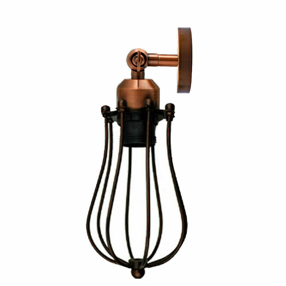 Vintage Industrial Sconce Lamp with metal finish, wall-mounted design, showcasing a retro aesthetic suitable for various indoor spaces.