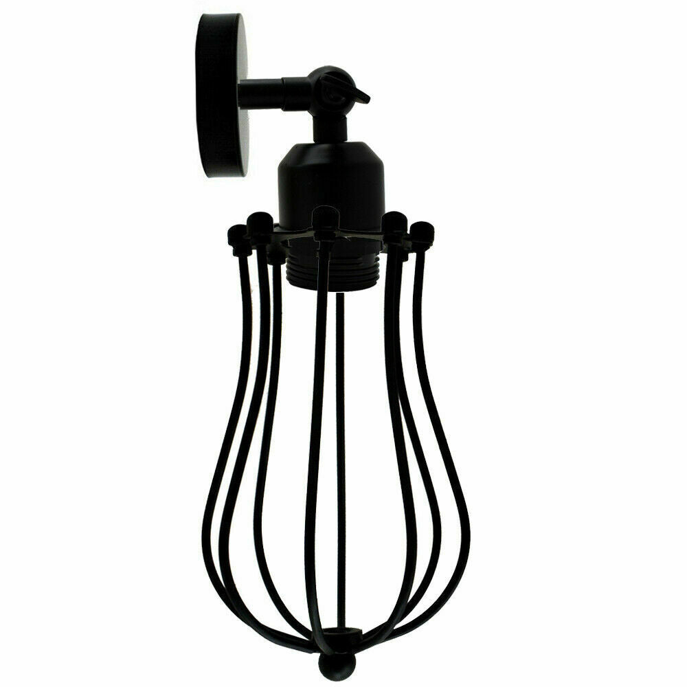 Vintage Industrial Sconce Lamp with metal finish, wall-mounted design, showcasing a retro aesthetic suitable for various indoor spaces.