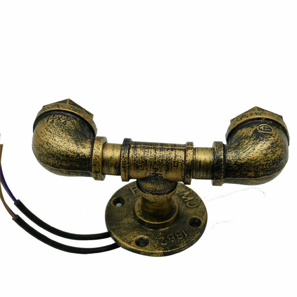 Vintage Industrial Sconce Wall Light featuring a unique water pipe design in various colors, made of durable iron metal.