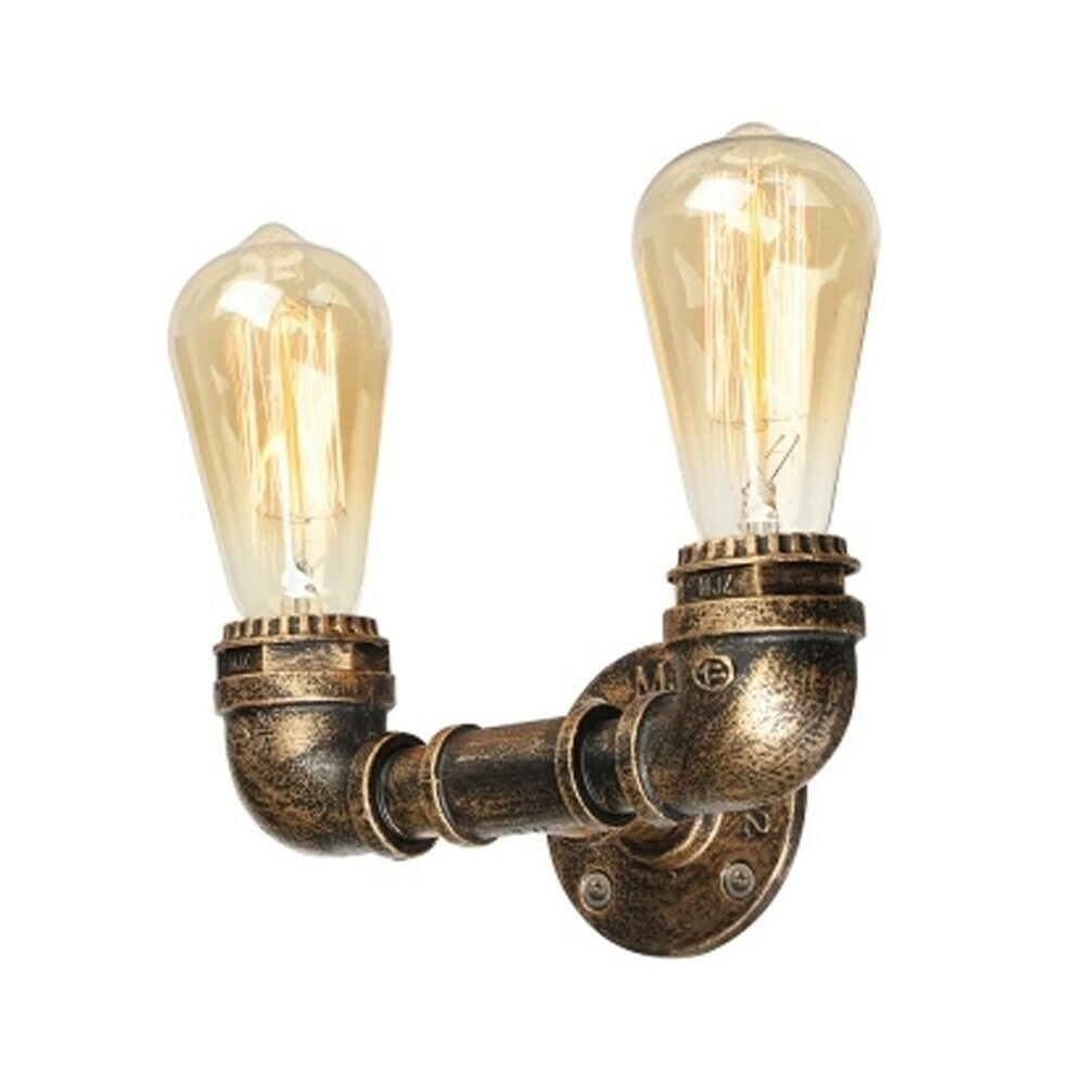 Vintage Industrial Sconce Wall Light featuring a unique water pipe design in various colors, made of durable iron metal.