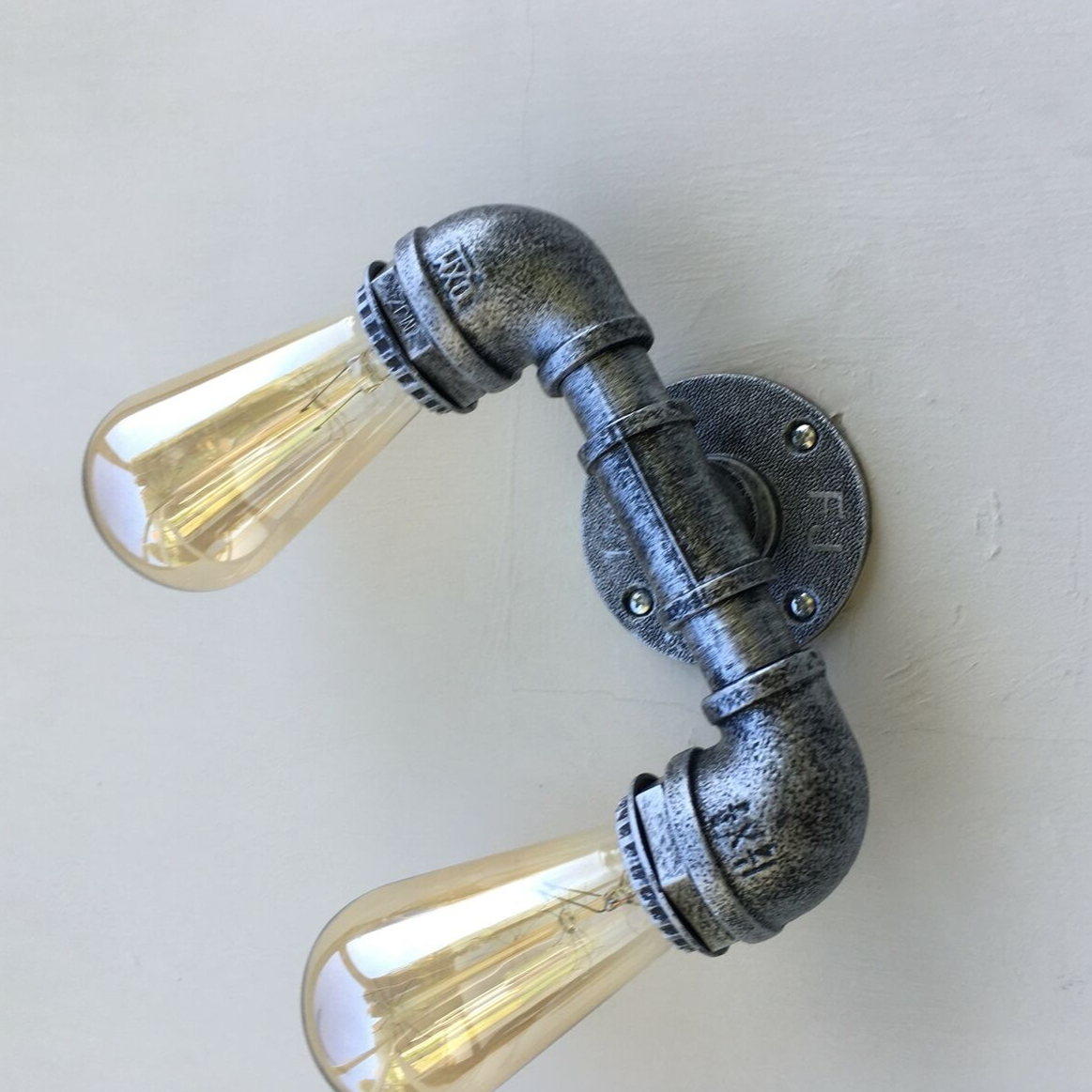 Vintage Industrial Sconce Wall Light featuring a unique water pipe design in various colors, made of durable iron metal.