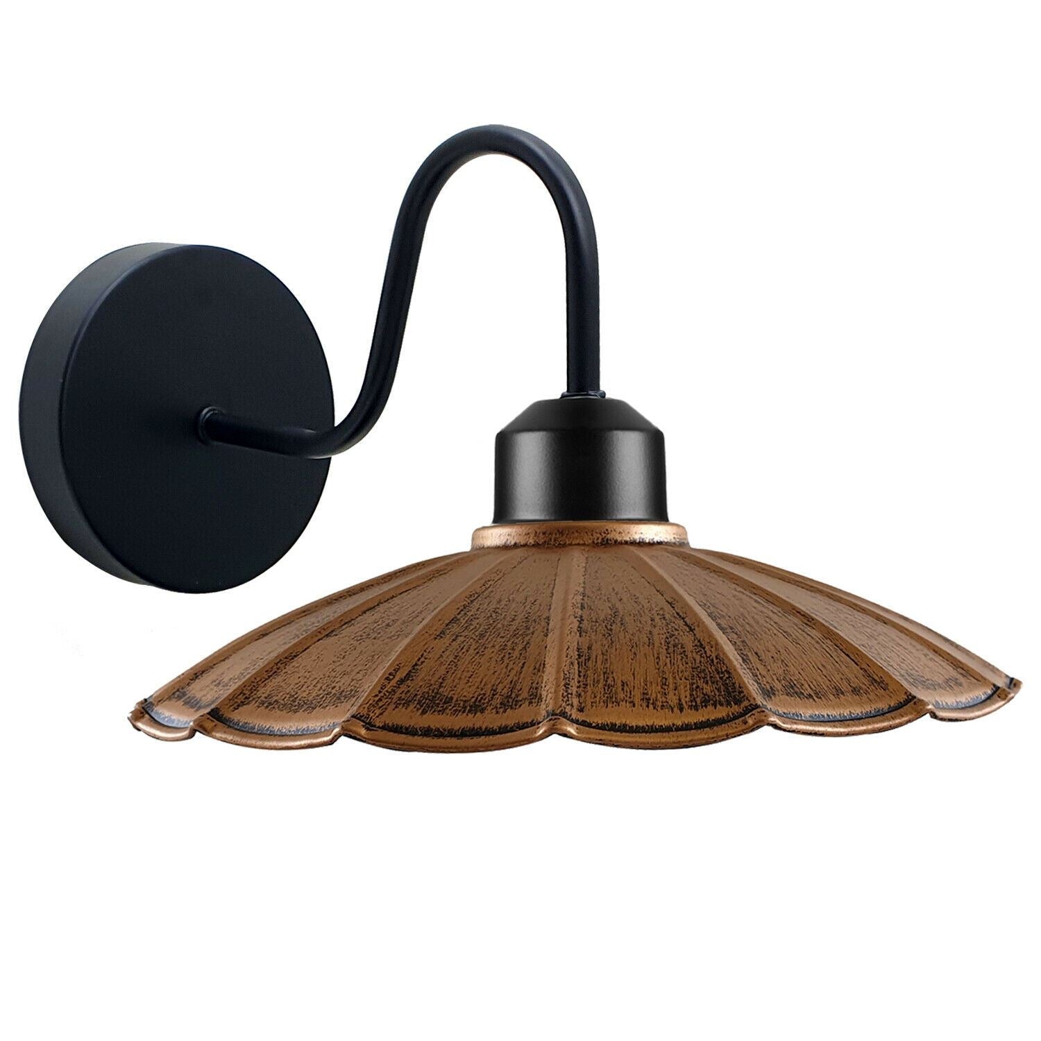 Vintage Industrial Umbrella shape Wall Light showcasing rustic metal design in various colors, perfect for home decor.