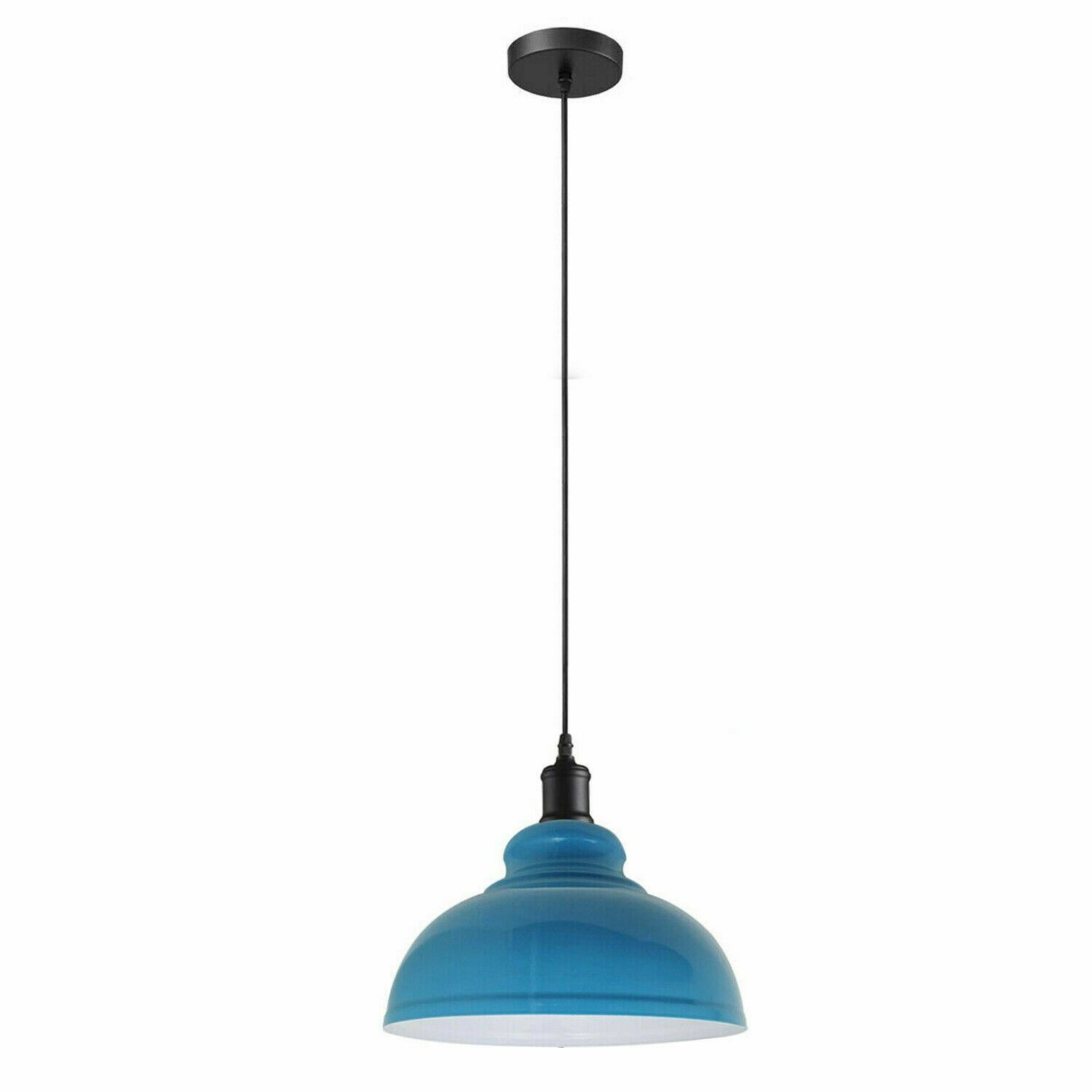 Vintage Metal Curvy Shape Hanging Pendant Light in vibrant colors, showcasing its sleek dome design and adjustable features.