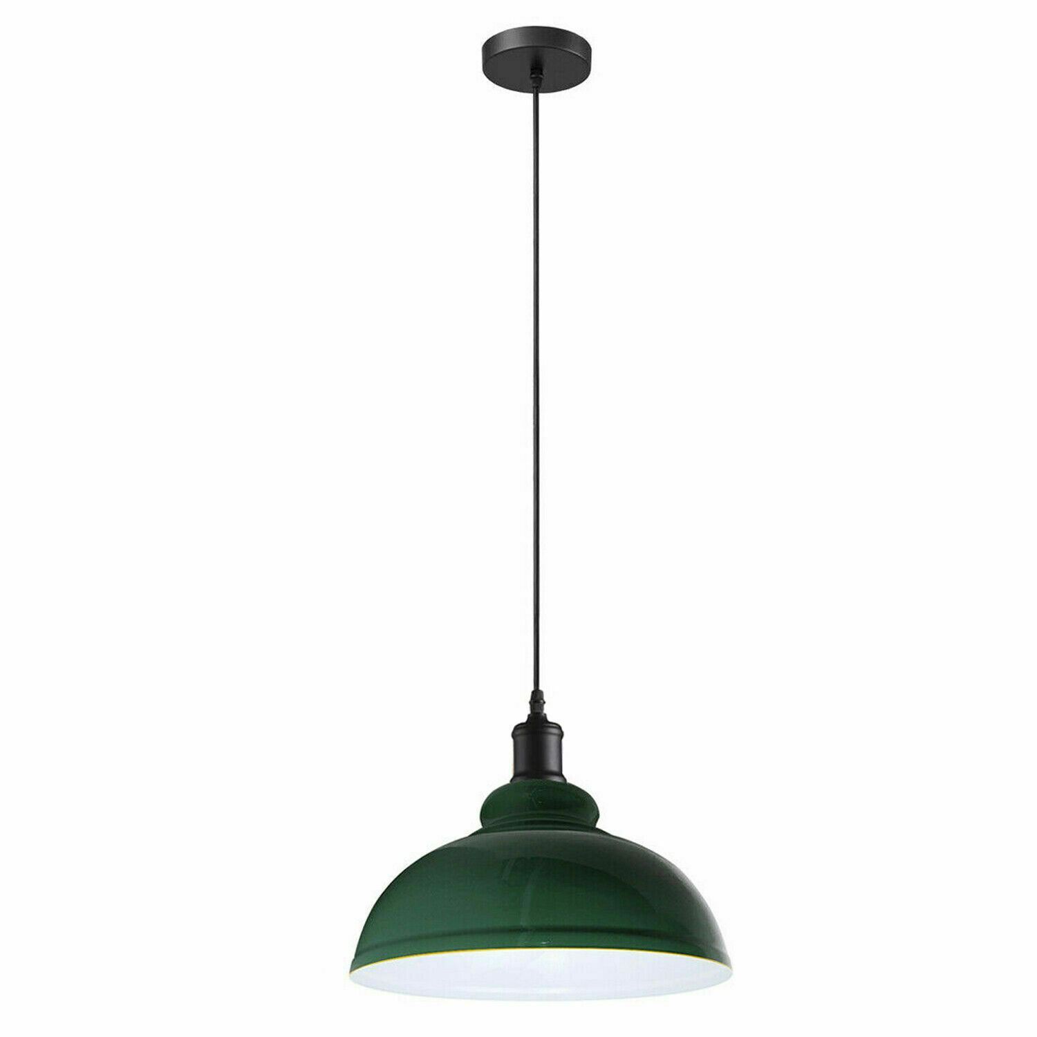 Vintage Metal Curvy Shape Hanging Pendant Light in vibrant colors, showcasing its sleek dome design and adjustable features.