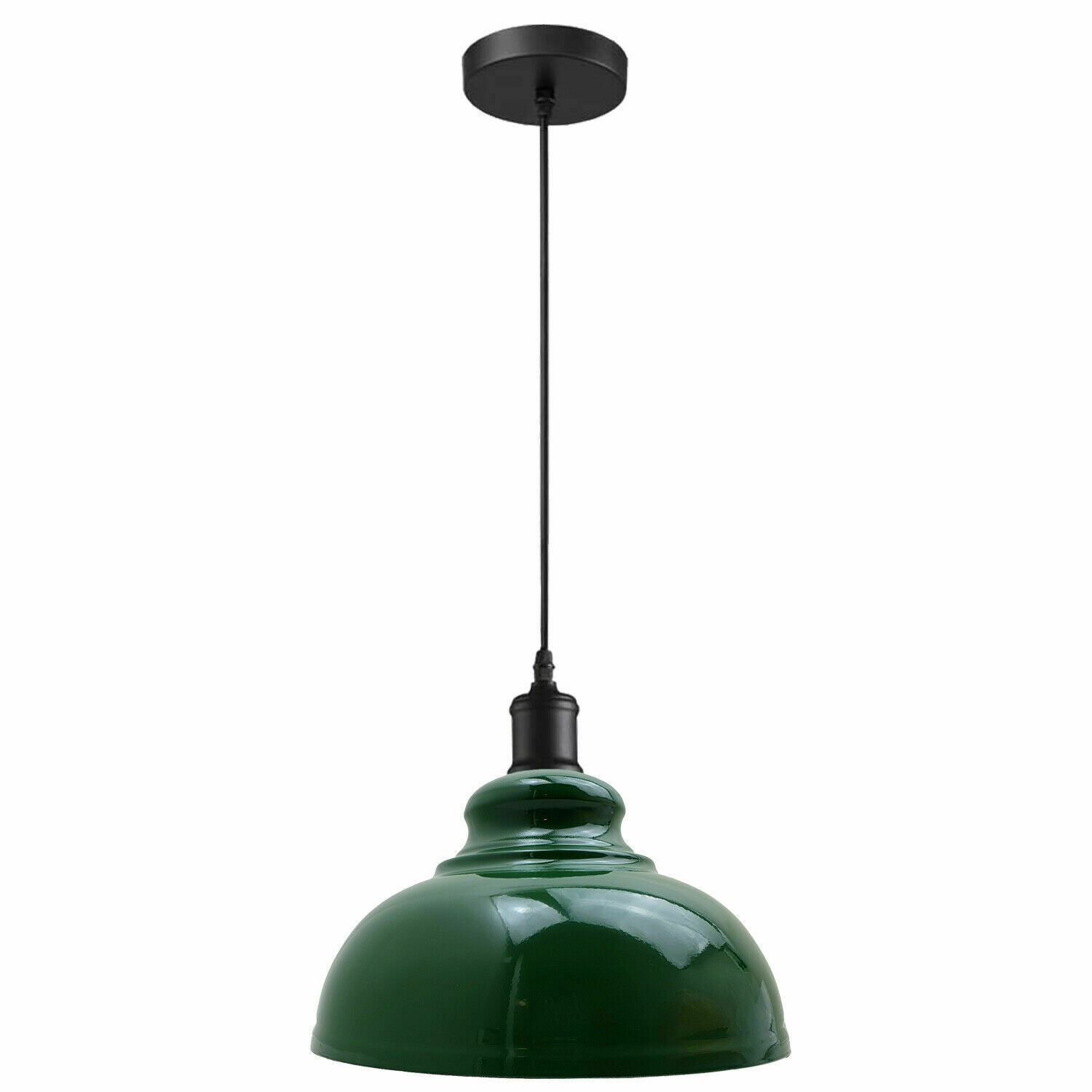 Vintage Metal Curvy Shape Hanging Pendant Light in vibrant colors, showcasing its sleek dome design and adjustable features.