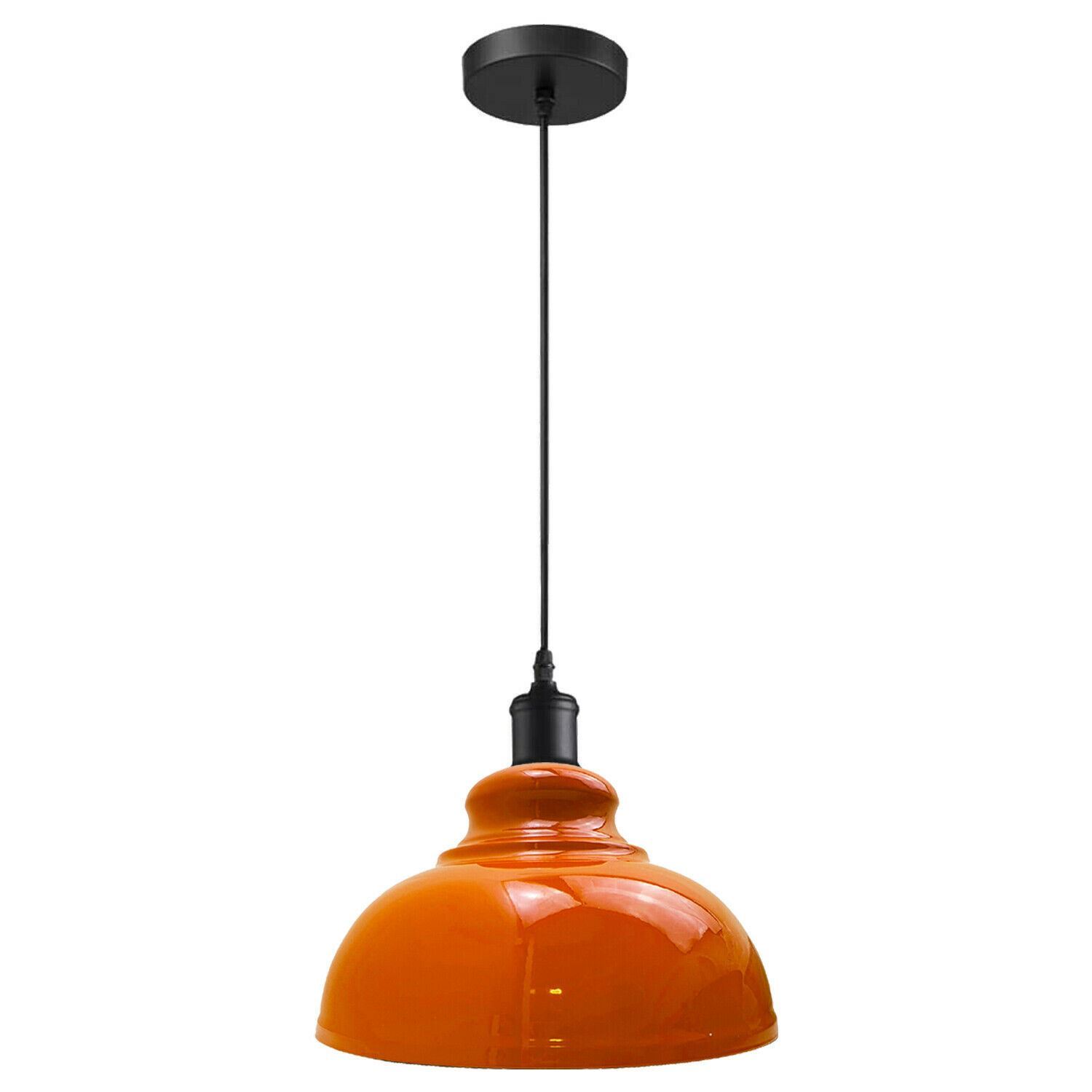 Vintage Metal Curvy Shape Hanging Pendant Light in vibrant colors, showcasing its sleek dome design and adjustable features.