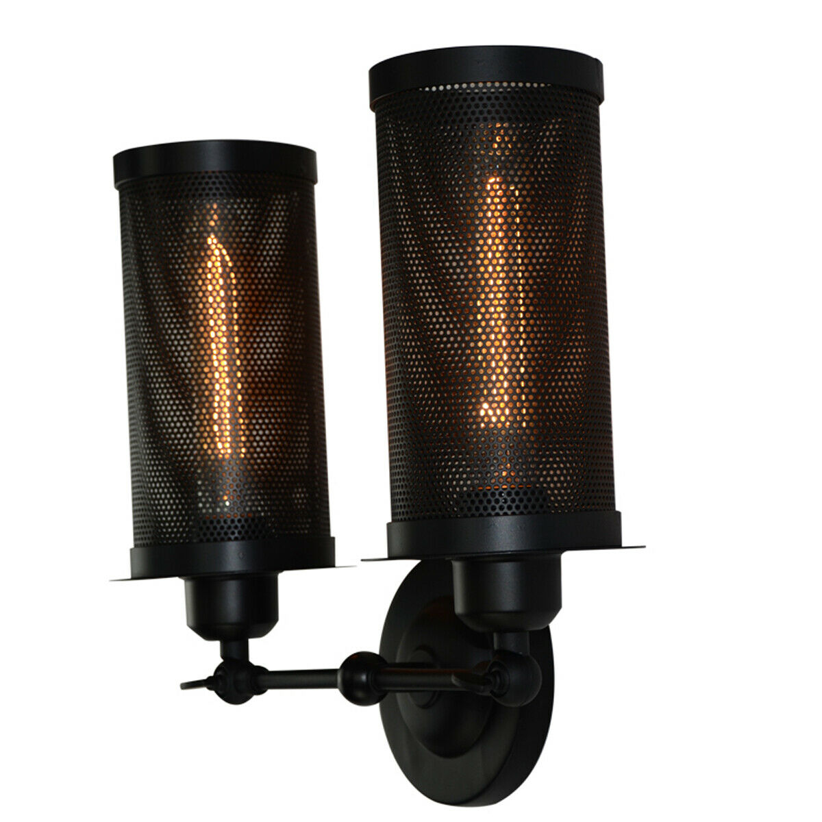 Vintage Metal Wall Light Indoor Sconce in Black finish, showcasing its unique design and sturdy metal construction.