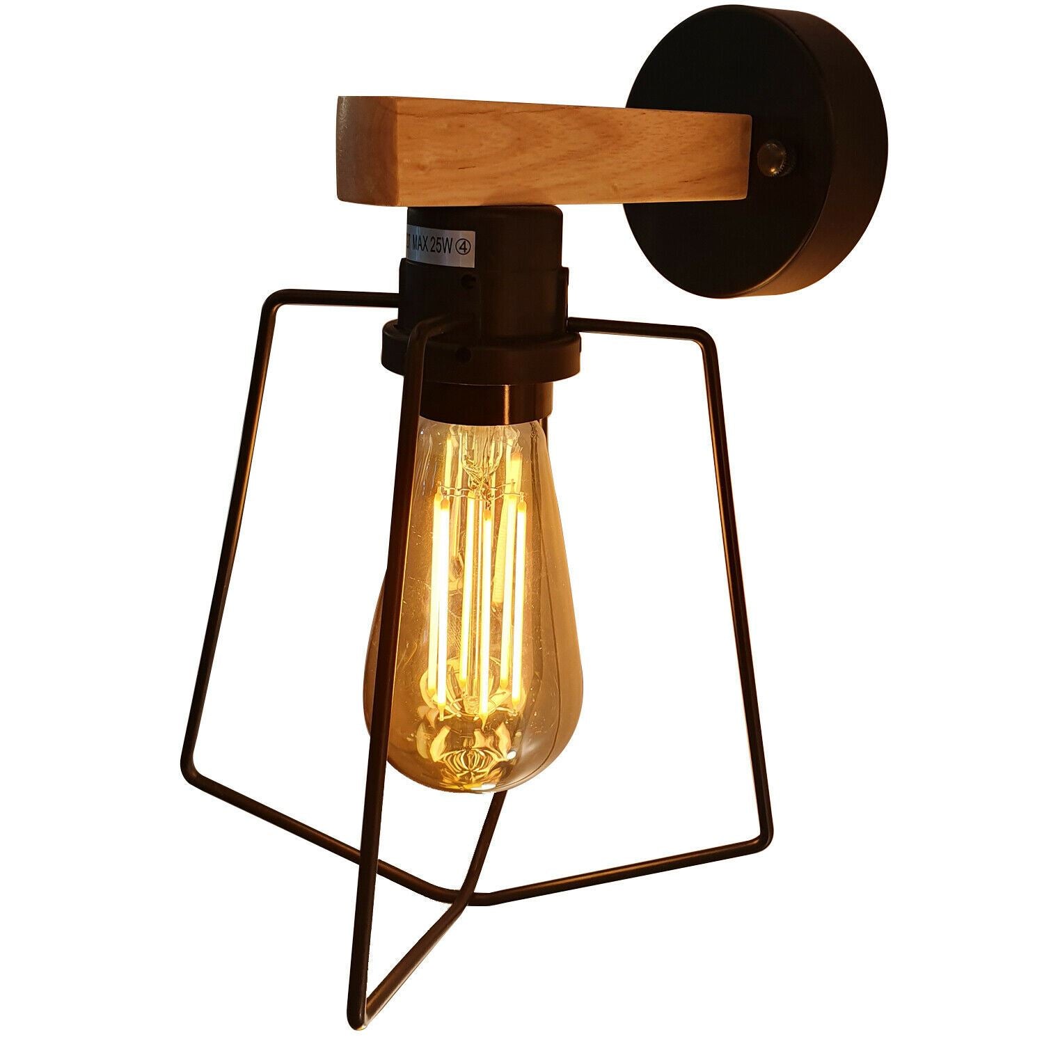 Vintage Modern Indoor Wall Sconce featuring a ceramic shade and metal wire cage, perfect for stylish home lighting.