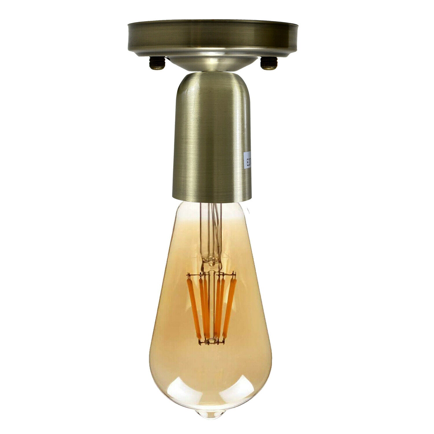 Vintage Retro Ceiling Light in green brass finish, showcasing modern industrial design with E27 lamp base.