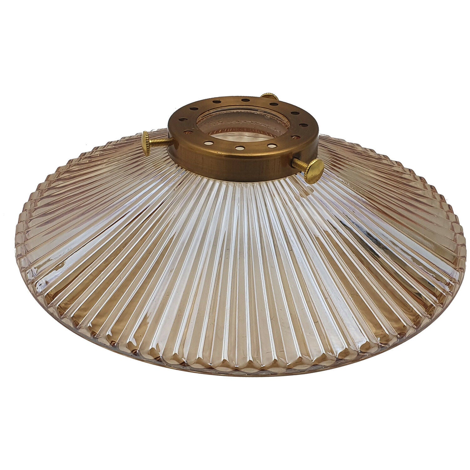 Vintage Retro Style Amber Glass Ceiling Pendant Light with unique pattern flat shape, showcasing its industrial design and warm glow.