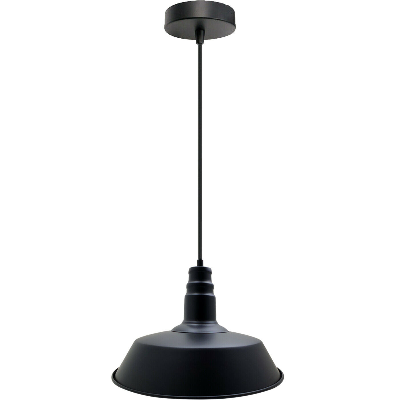 Vintage Style Metal Ceiling Light Pendant Lamp Shades in Black, showcasing its elegant design and adjustable wire for versatile installation.