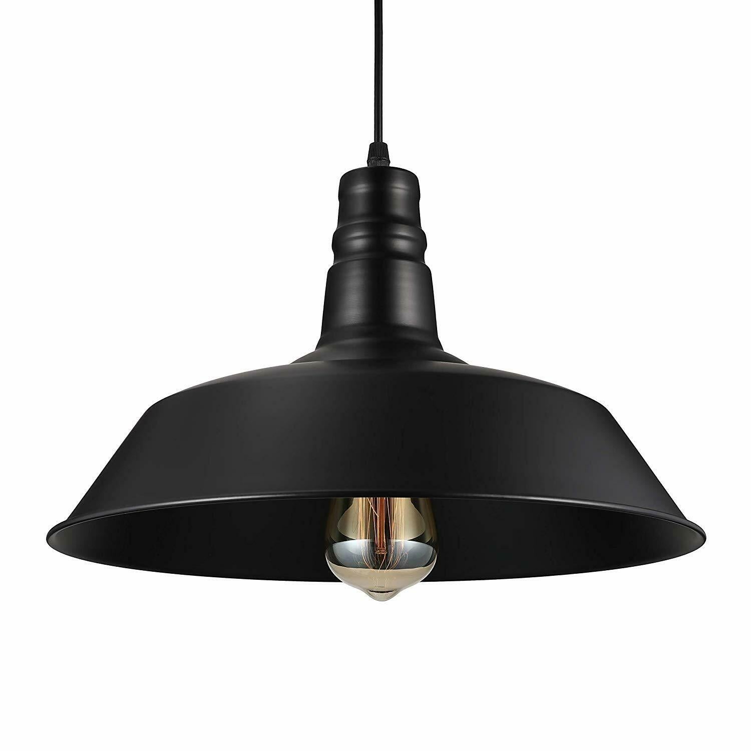 Vintage Style Metal Ceiling Light Pendant Lamp Shades in Black, showcasing its elegant design and adjustable wire for versatile installation.