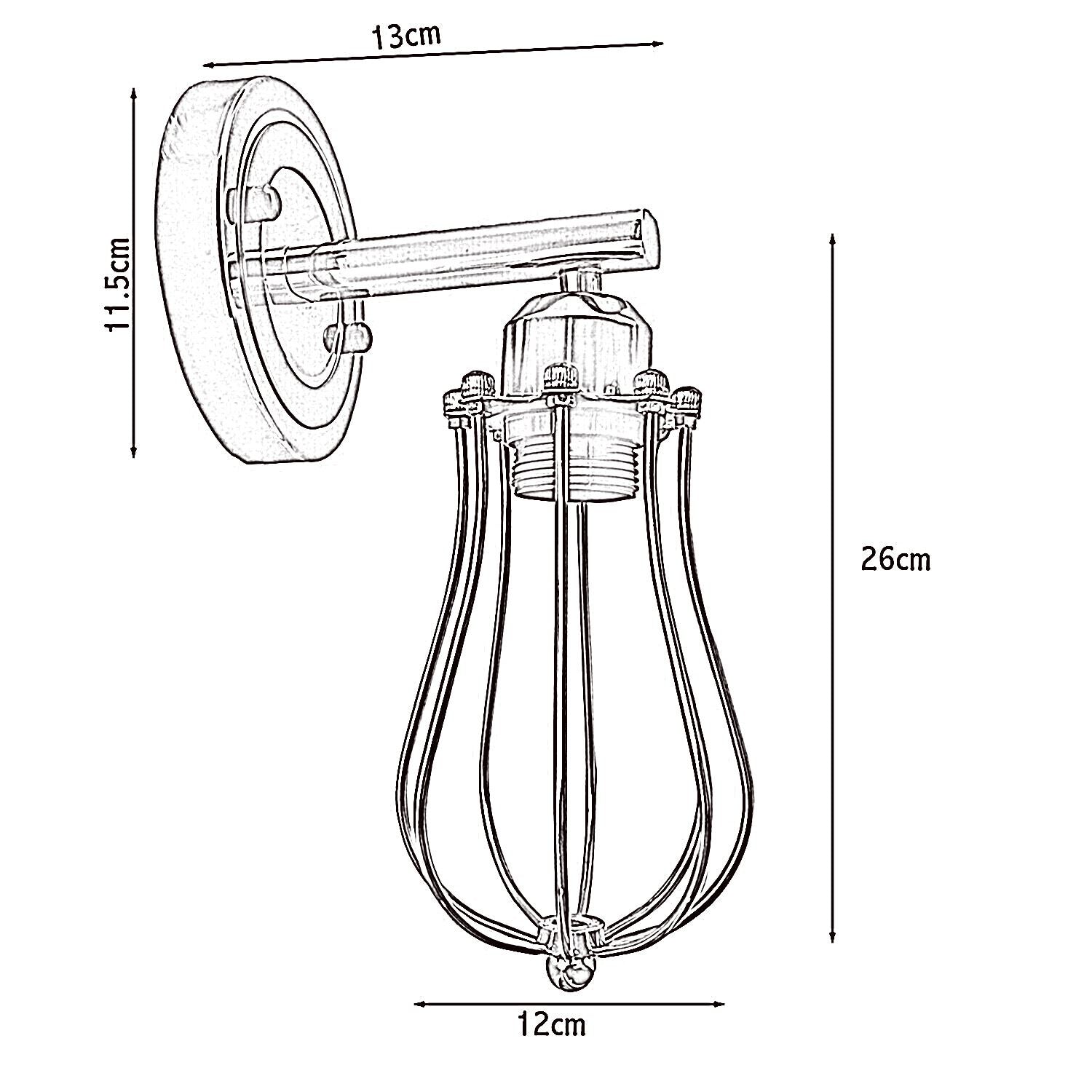 Rose Gold Chrome wall downlight with industrial cage design, perfect for stylish home decor.