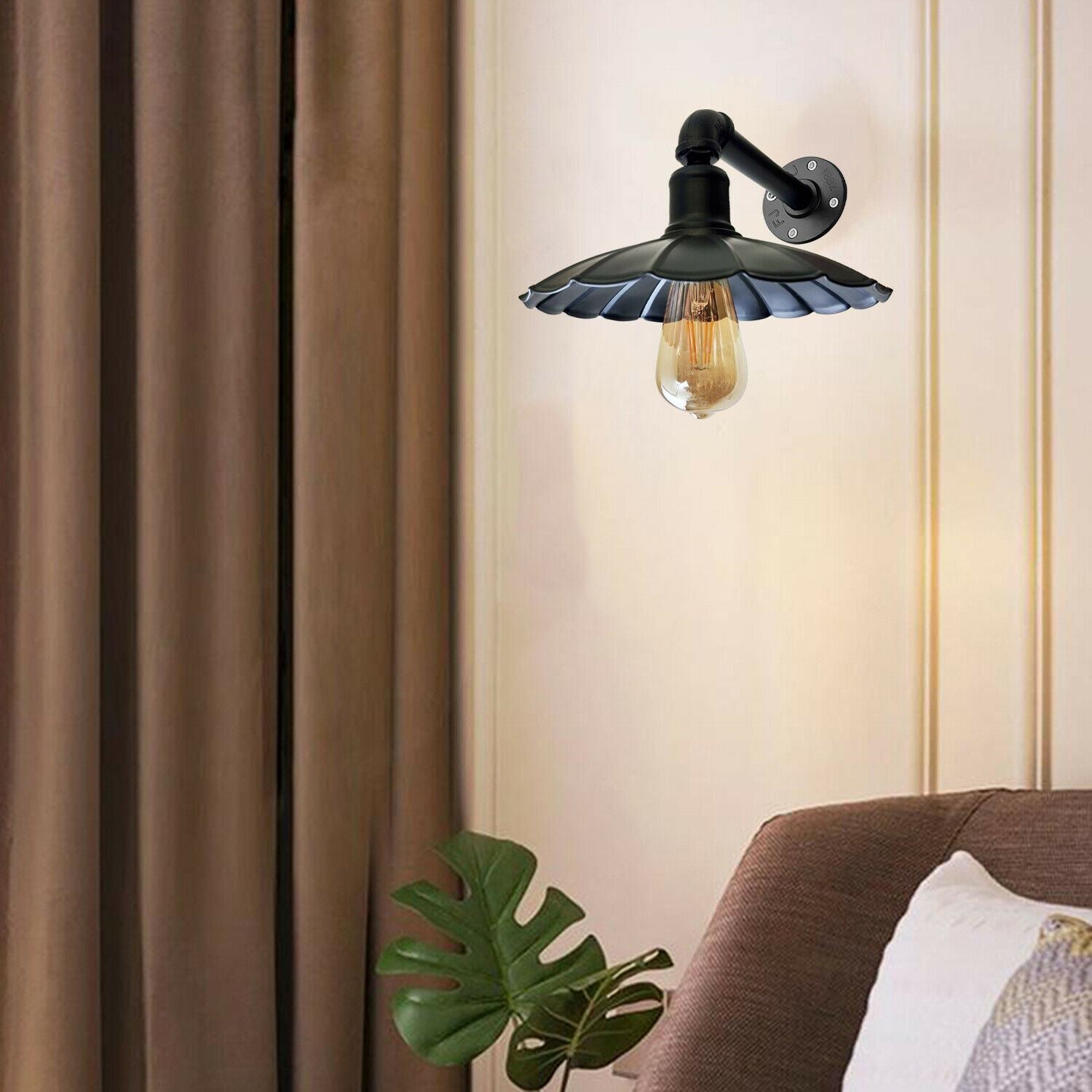 Wall Mounted Water Pipe Light Sconce featuring a vintage industrial design made of premium metal, suitable for various indoor spaces.