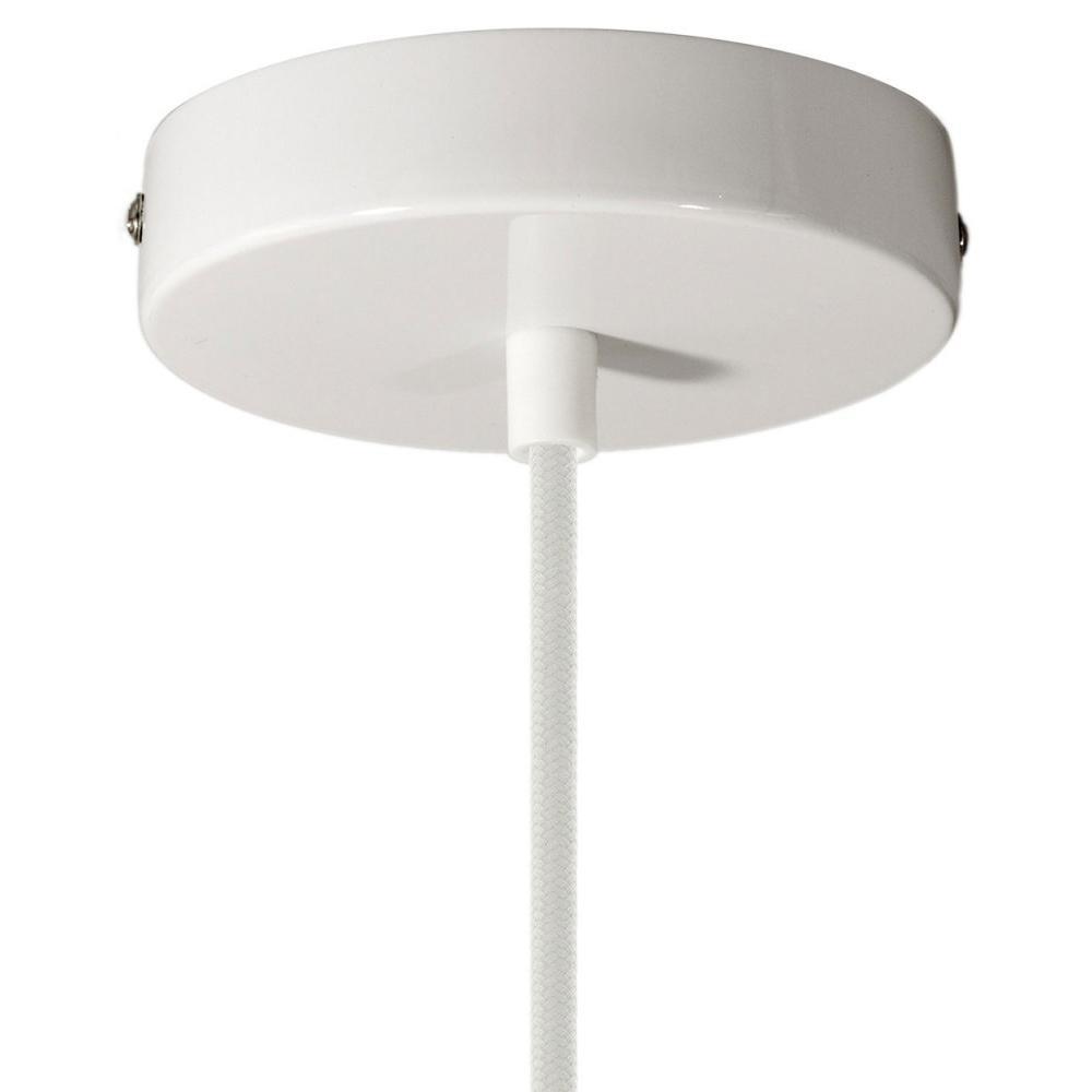 White Ceiling Rose Pendant Light fitting, round shape, decorative element for chandeliers and light fixtures.