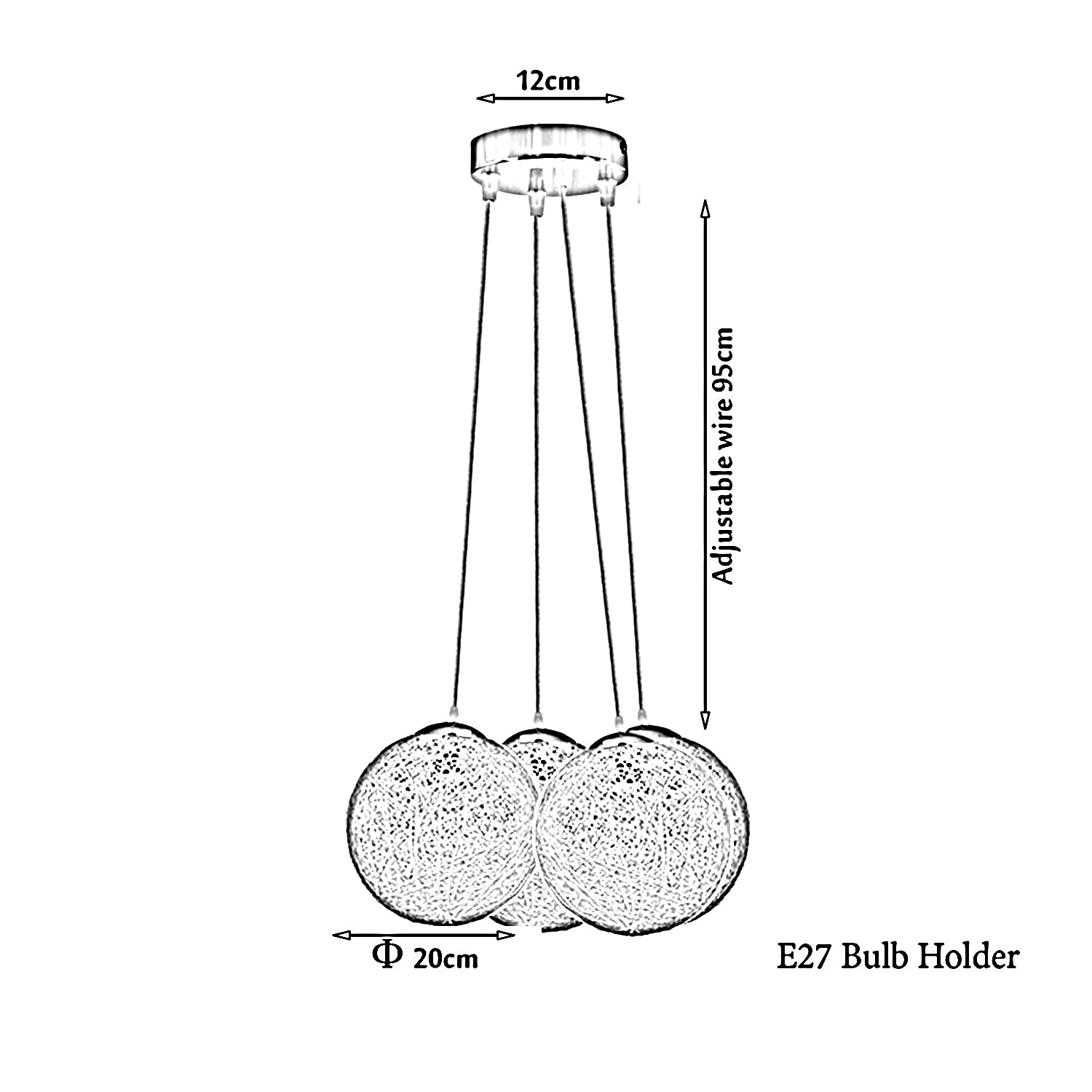 White rattan wicker woven ball globe pendant lampshade with electric wire and mounting accessories, ideal for home decor.