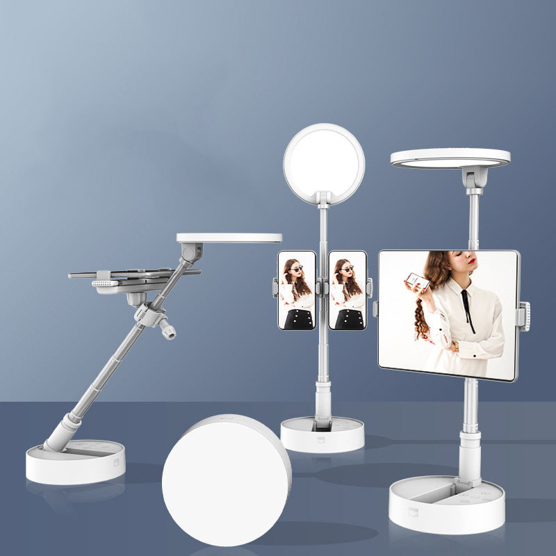 Wireless Folding Fill Light with adjustable stand and LED lights, designed for streaming and photography.