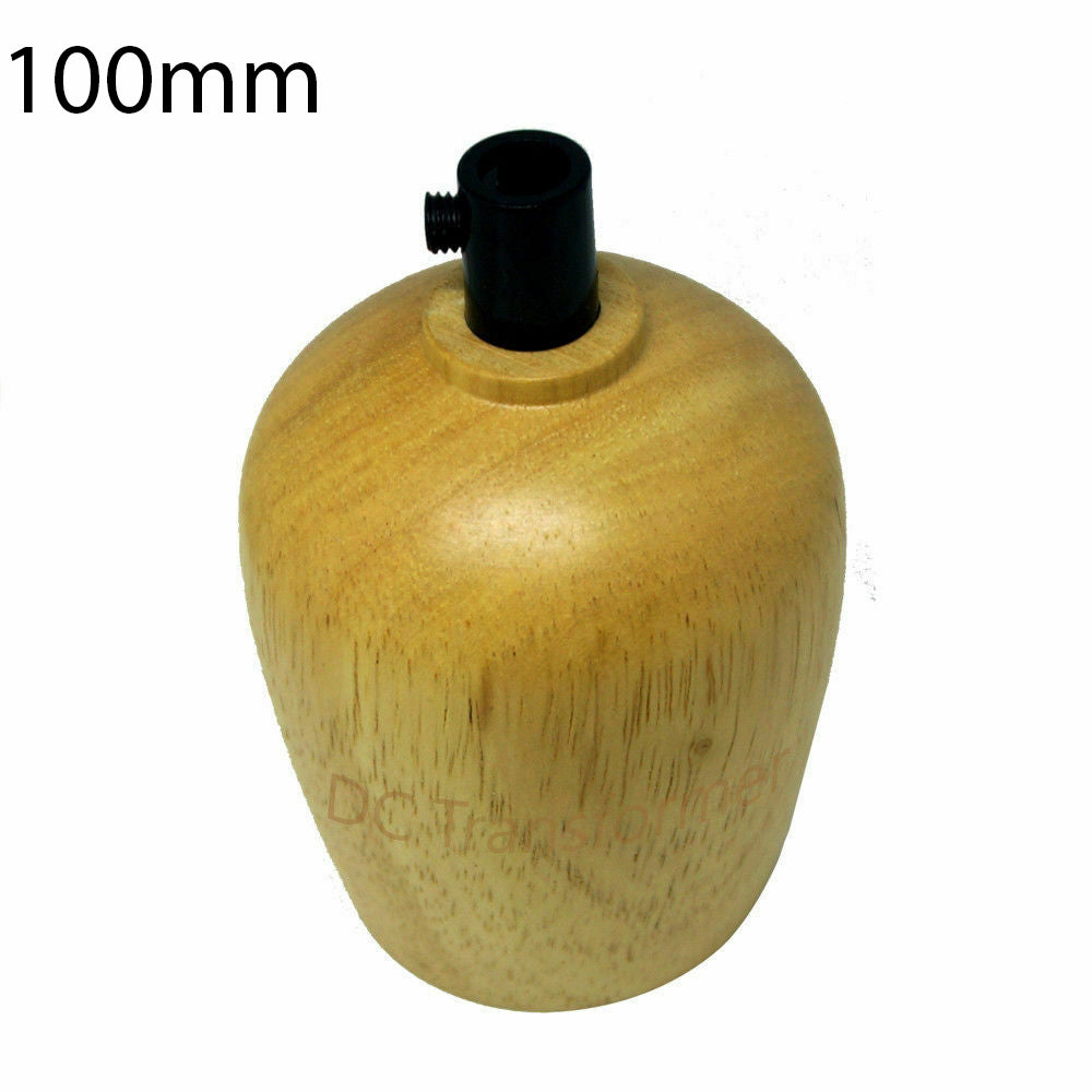 Wood E27 Socket Vintage Industrial Lighting Lamp Bulb Holder showcasing natural wood finish and ceramic details, designed for E27 bulbs.