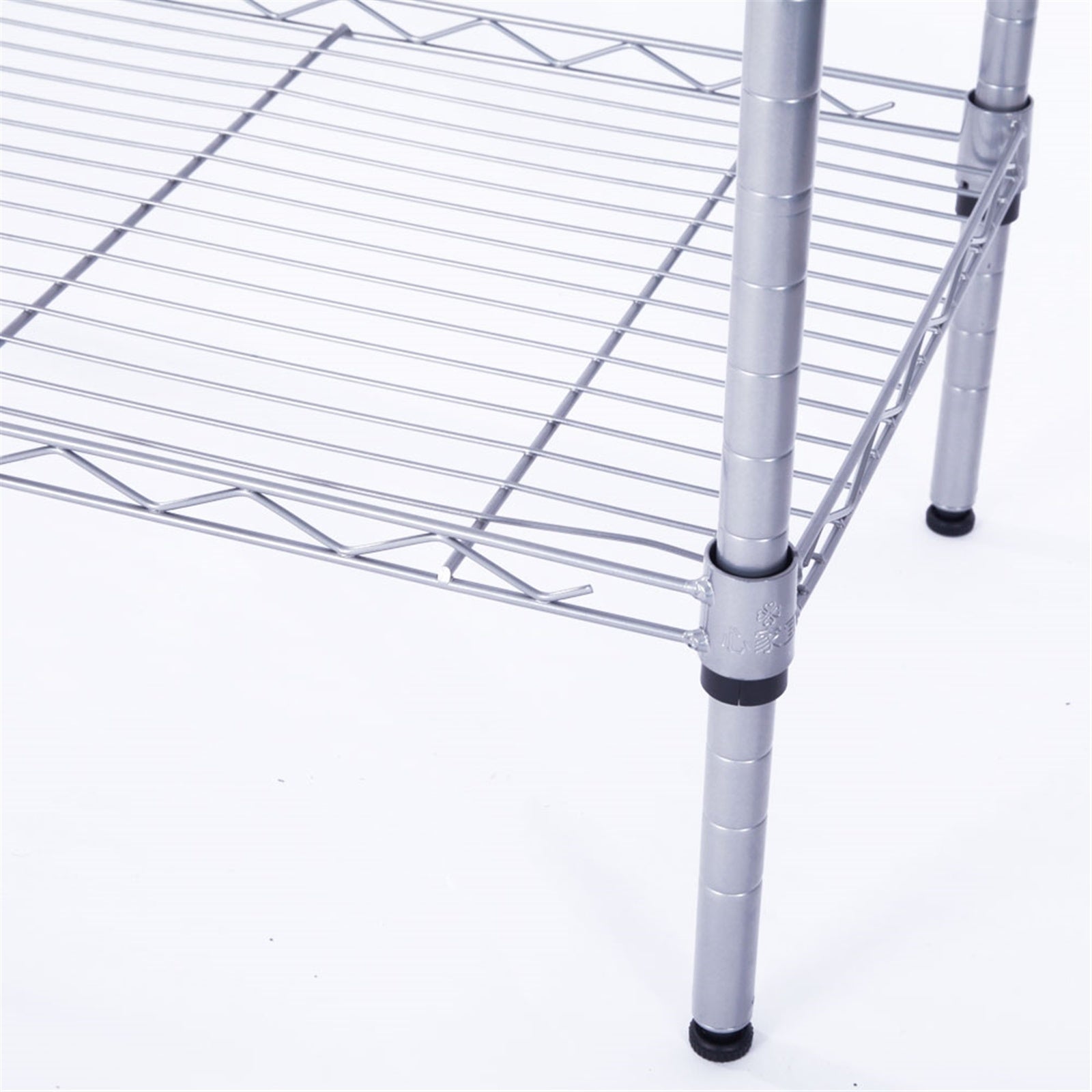 5-Shelf Adjustable Heavy Duty Storage Shelving Unit made of carbon steel, featuring adjustable shelves and legs, with a modern silver gray finish.