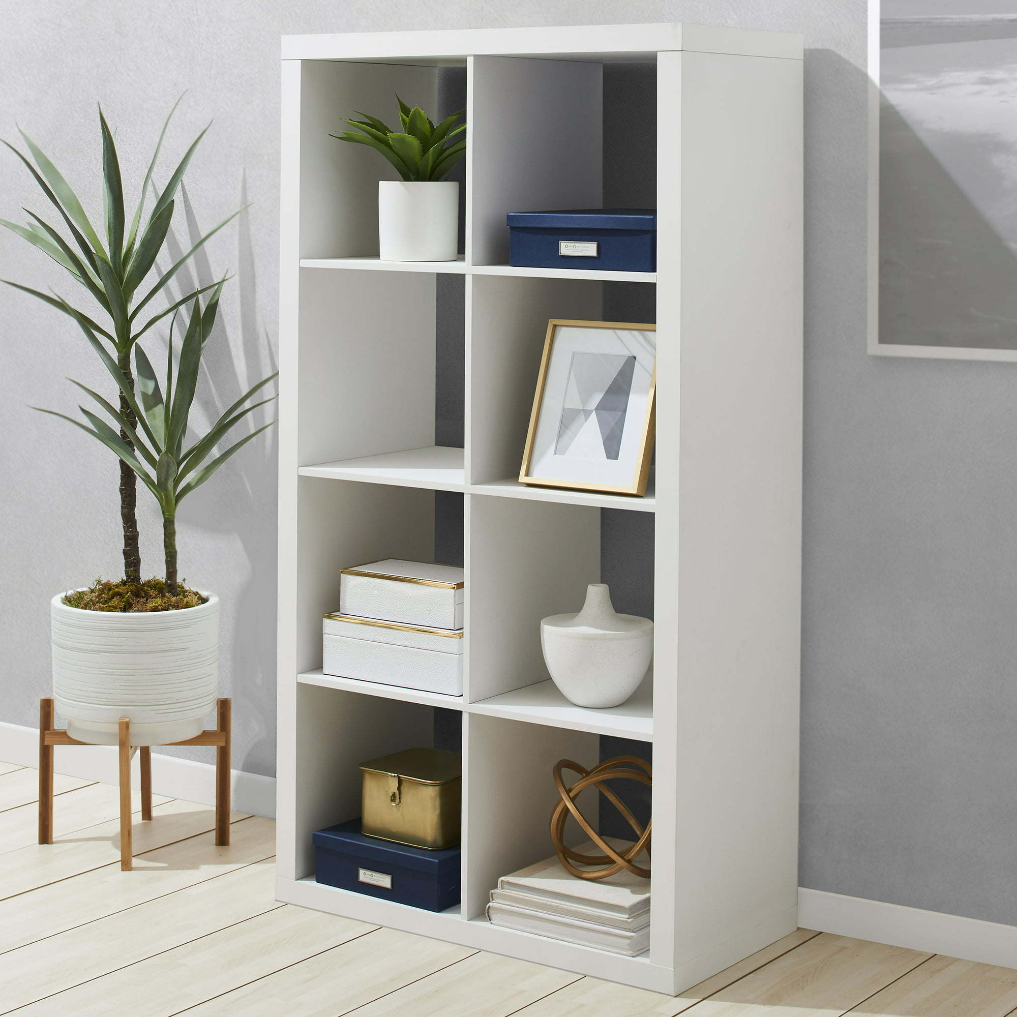 8-Cube Storage Organizer featuring eight compartments, open-back design, and sturdy construction in a stylish finish.