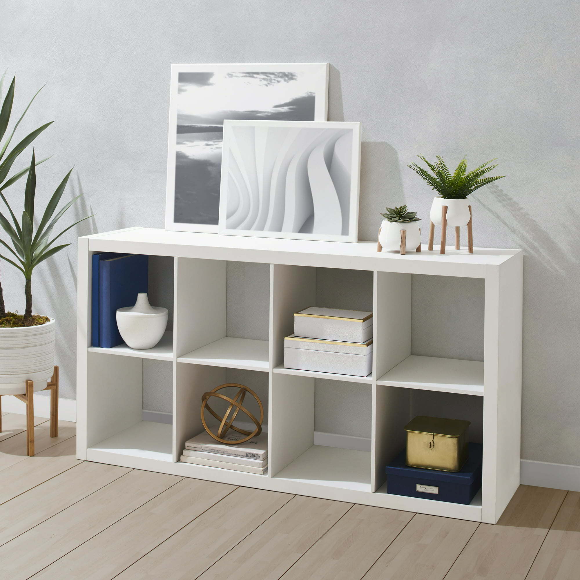 8-Cube Storage Organizer featuring eight compartments, open-back design, and sturdy construction in a stylish finish.