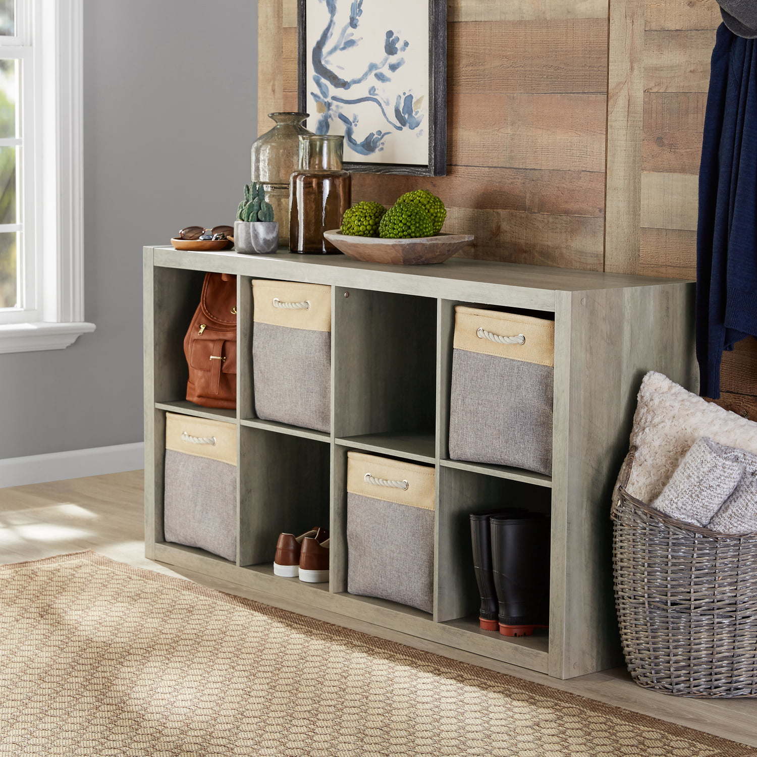 8-Cube Storage Organizer featuring eight compartments, open-back design, and sturdy construction in a stylish finish.