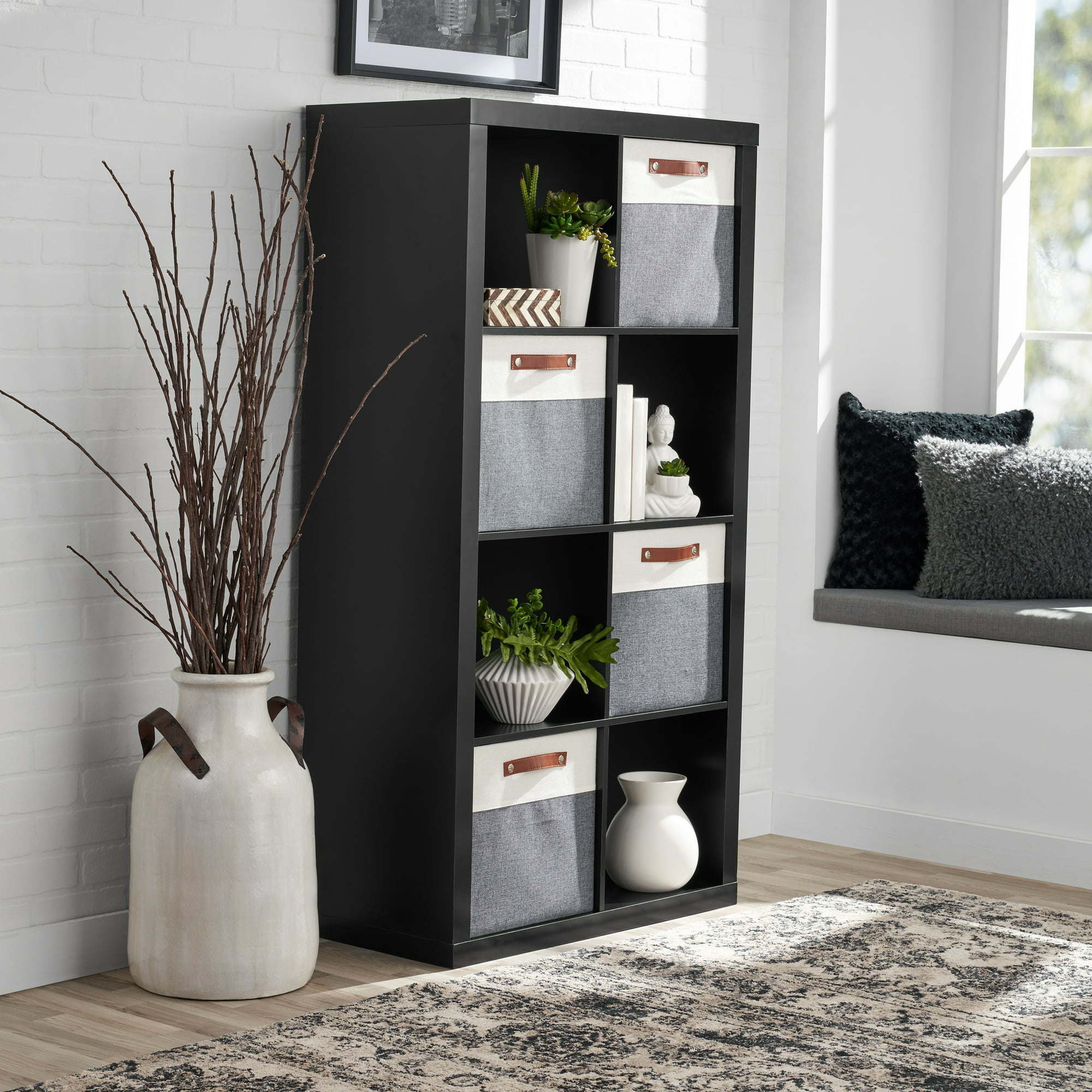 8-Cube Storage Organizer featuring eight compartments, open-back design, and sturdy construction in a stylish finish.