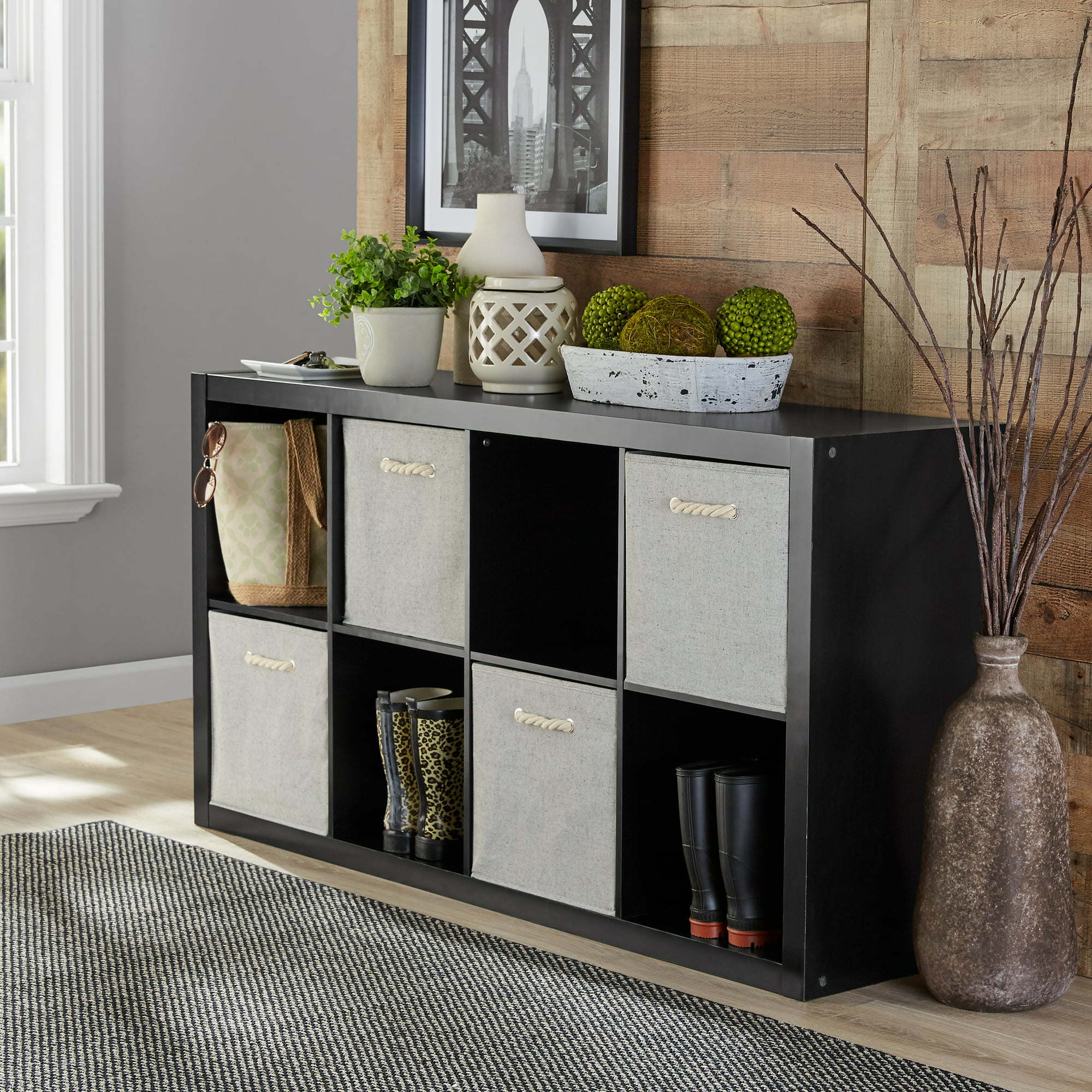 8-Cube Storage Organizer featuring eight compartments, open-back design, and sturdy construction in a stylish finish.